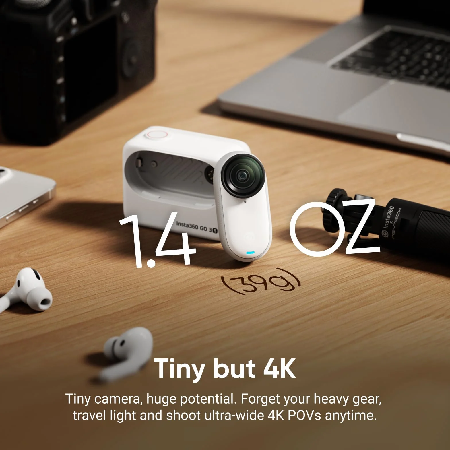 Insta360 GO 3S 64 GB Arctic White kamera 4K wodoodporna 10 m stabilizacja AI