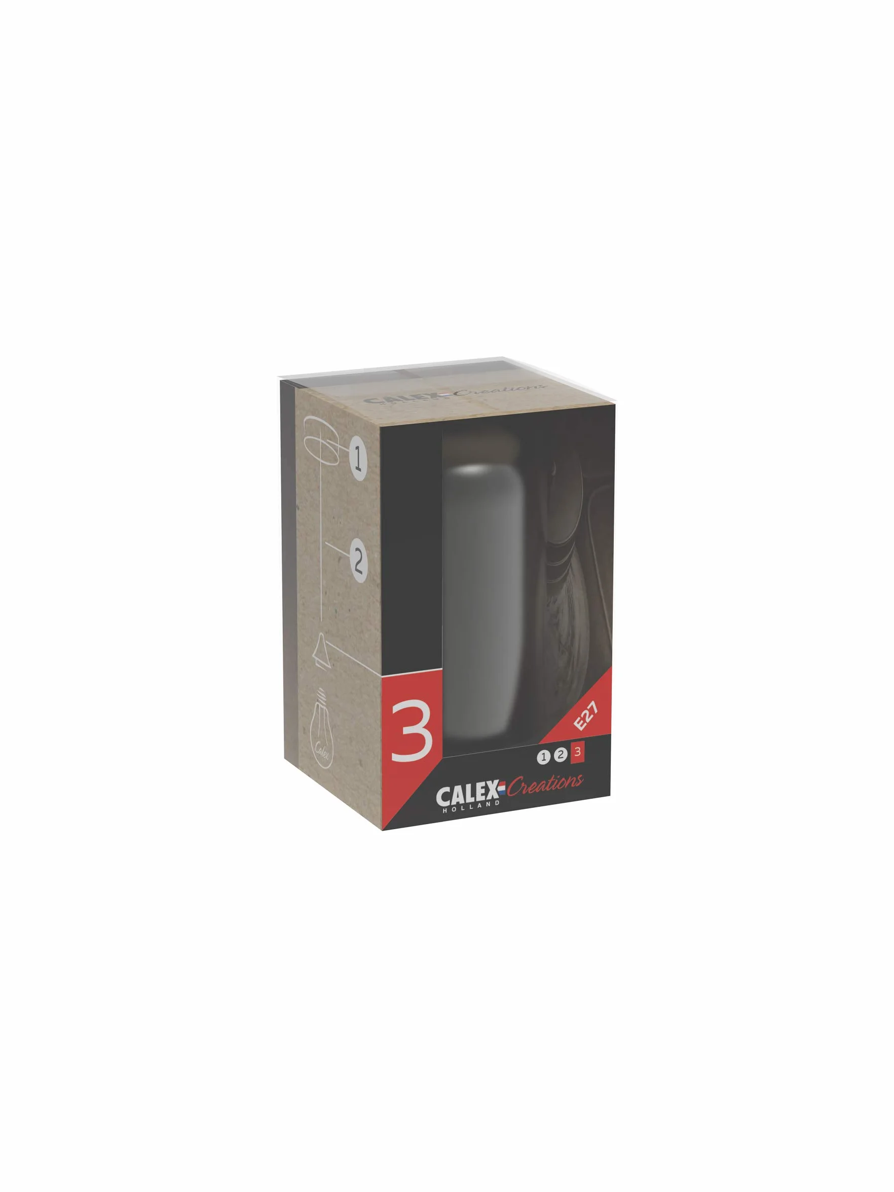 Calex 60 W 250 V E27 aluminiowy uchwyt do lampy, 42 mm średnicy, matowy perłowy czarny
