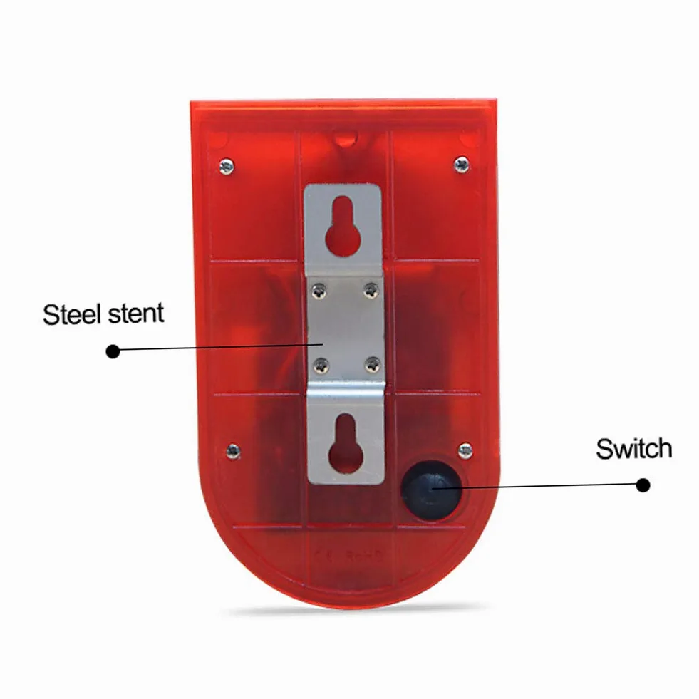 Solarny alarm bezpieczeństwa IP65, wodoodporny czujnik ruchu LED, migająca lampa, 110 dB, głośna syrena, system alarmowy do domu, gospodarstwa, sklepu, ogrodu, willi (2 szt.)