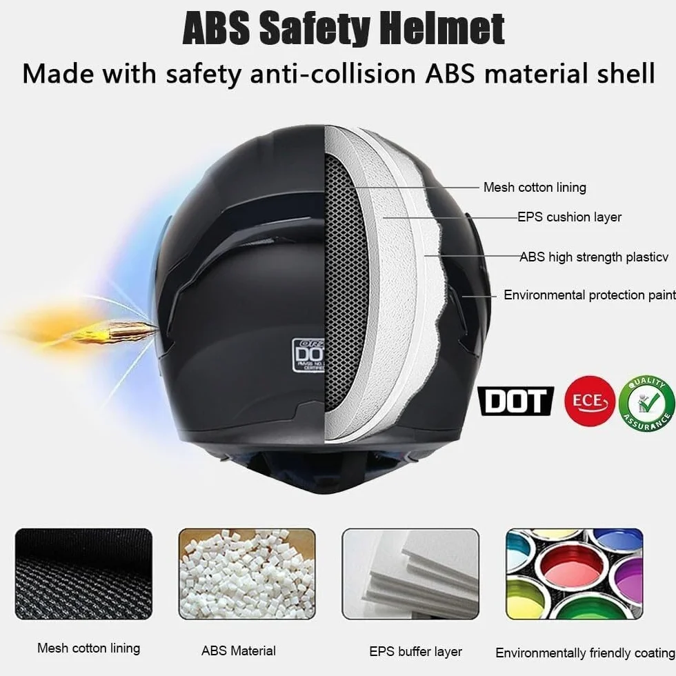 Modułowe kaski Bluetooth Kask motocyklowy Flip-Up Road Legal Kaski motocyklowe z homologacją ECE Podwójne wizjery przeciwmgielne Kask ochronny dla dorosłych mężczyzn i kobiet Kaski integralne(5,