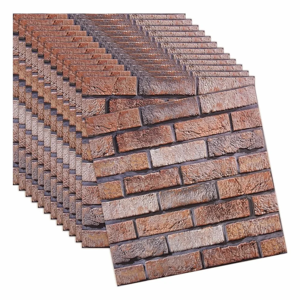 40 sztuk samoprzylepnych paneli ściennych 3D, 30 × 30 cm, panele ścienne z tworzywa sztucznego, panele ścienne PCW, tapeta z cegły do wnętrz, na zewnątrz, do pomieszczeń biurowych