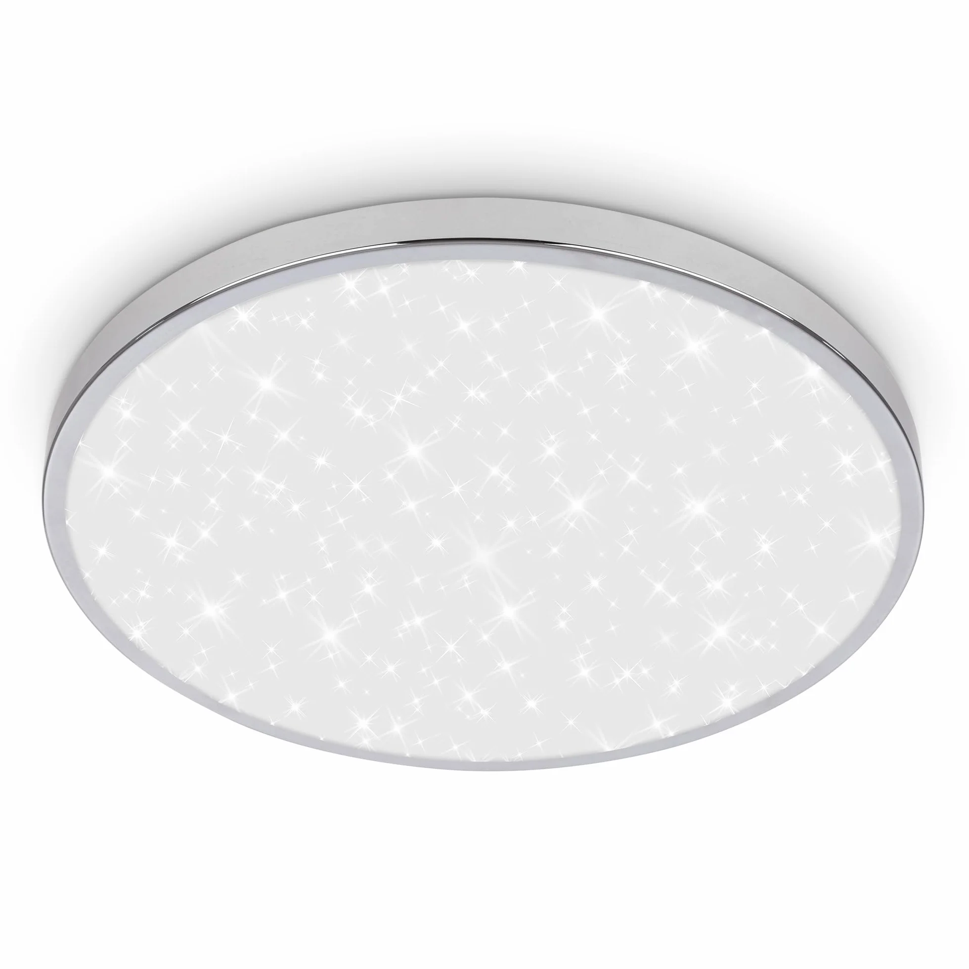 BRILONER - Lampa sufitowa LED łazienkowa ze światłem pośrednim, stopień ochrony przed bryzgami wody IP44, neutralna biała barwa światła, lampa łazienkowa, lampa kuchenna, 33 x 6 cm, chrom
