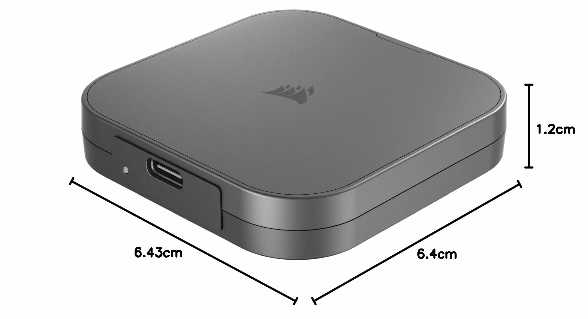 CORSAIR EX400U 2TB Przenośny SSD USB4 — USB Typ-C, USB4/USB 3.2 Gen2x2, do 40 Gb/s, Plug and Play, MagSafe, kabel USB-C (USB4) — Windows PC, Mac iOS — Szary