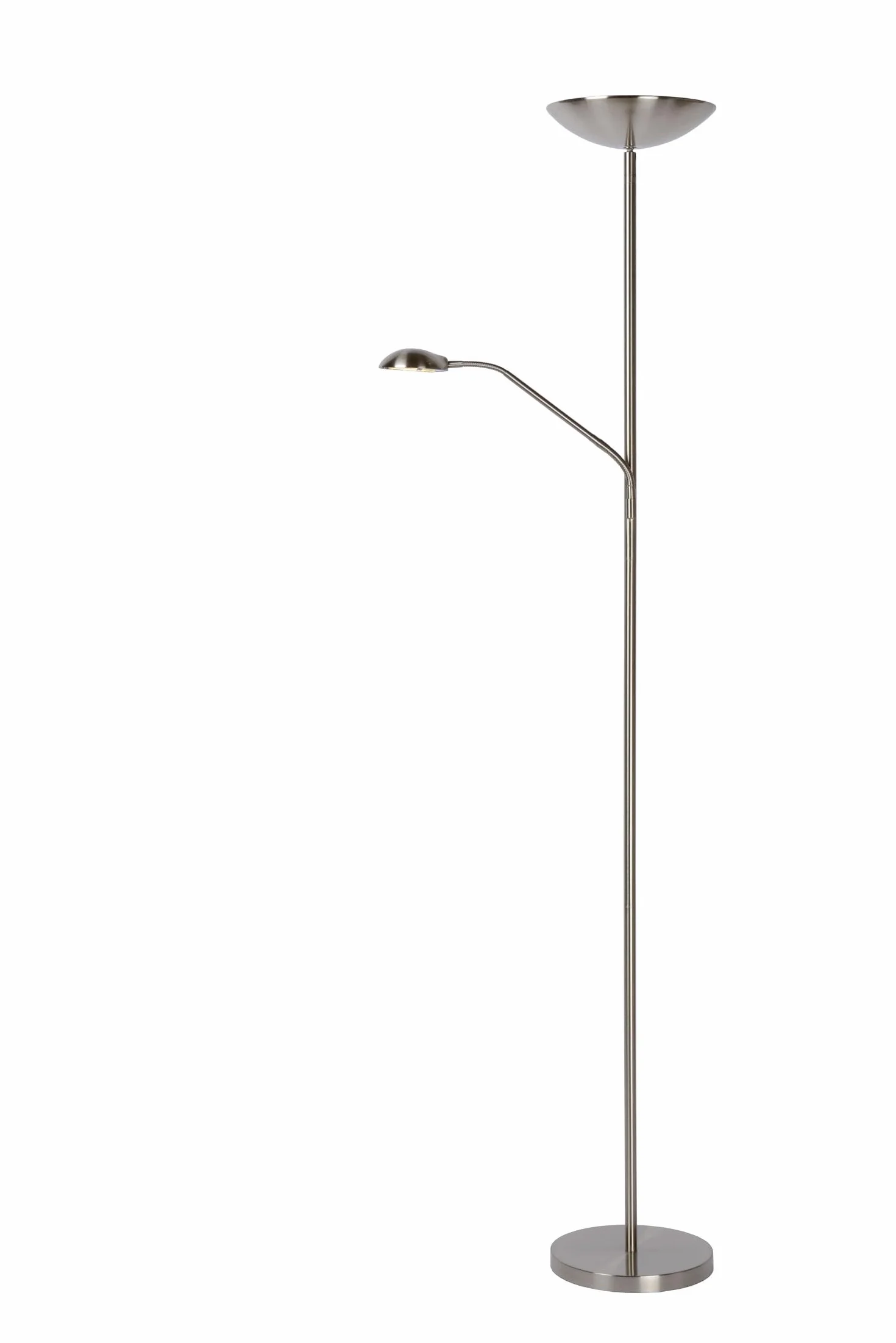 LUCIDE ZENITH – lampa stojąca z lampką do czytania – LED ściemniacz – 3000 K – chrom matowy