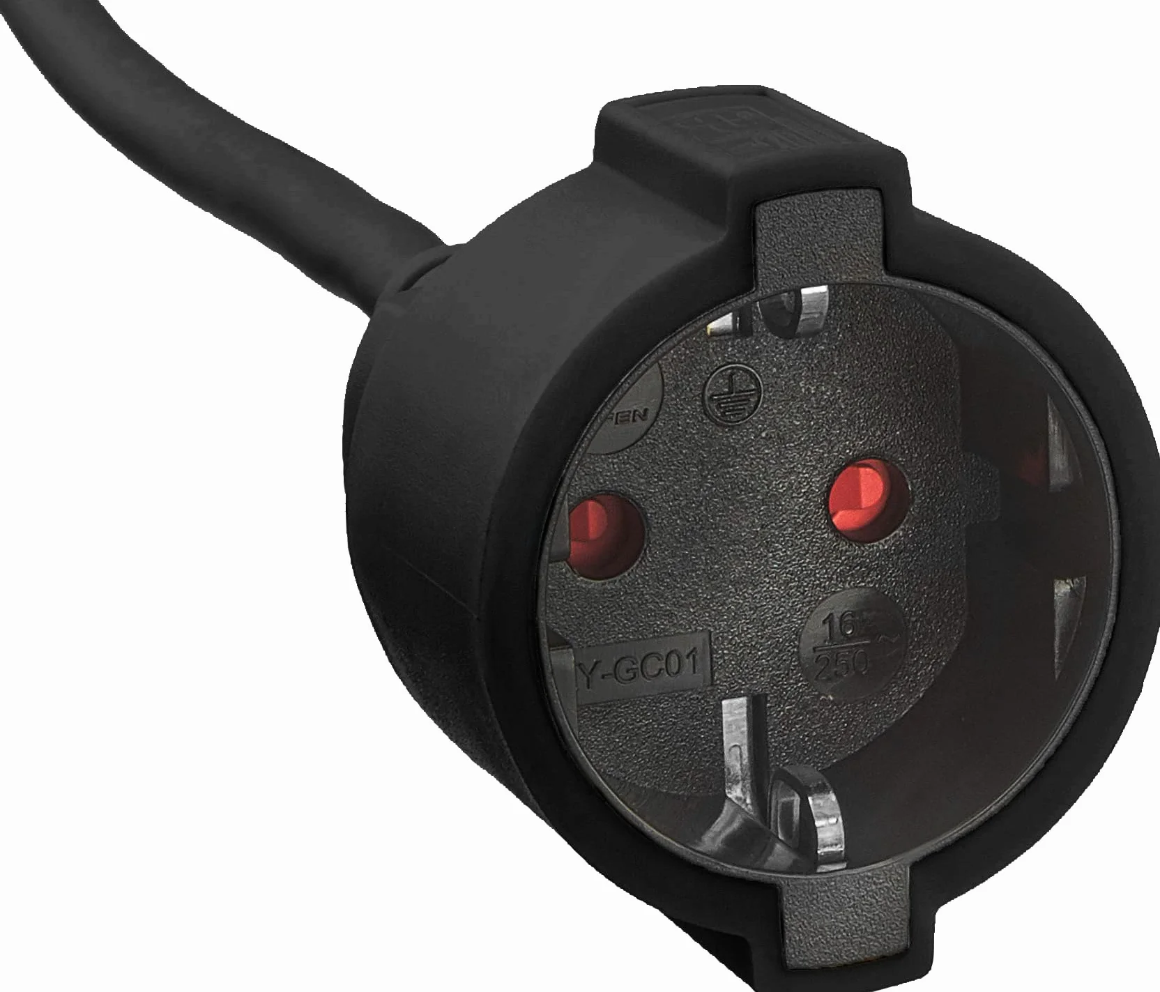 Meister Przedłużacz Schuko 2 m czarny IP20