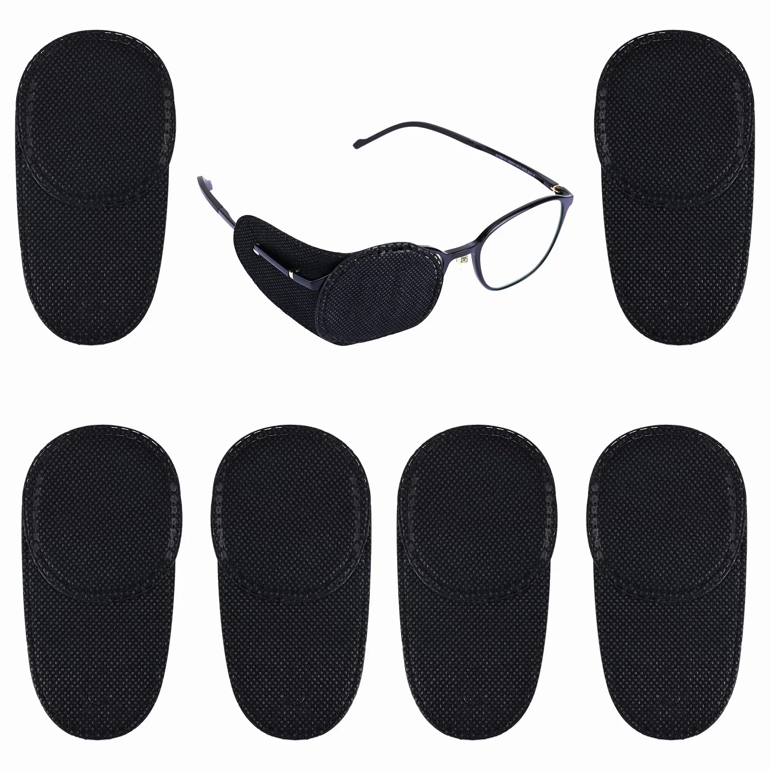 6 Sztuk Przepaska na Oko, Czarna Lazy Eye Patch Wielokrotnego na Oko dla Doroslych Medyczne Przepaski na Oczy dla Doroslych w Leczeniu Leniwego Oka Niedowidzenie Zeza dla Dzieci Dorosli (Duze)