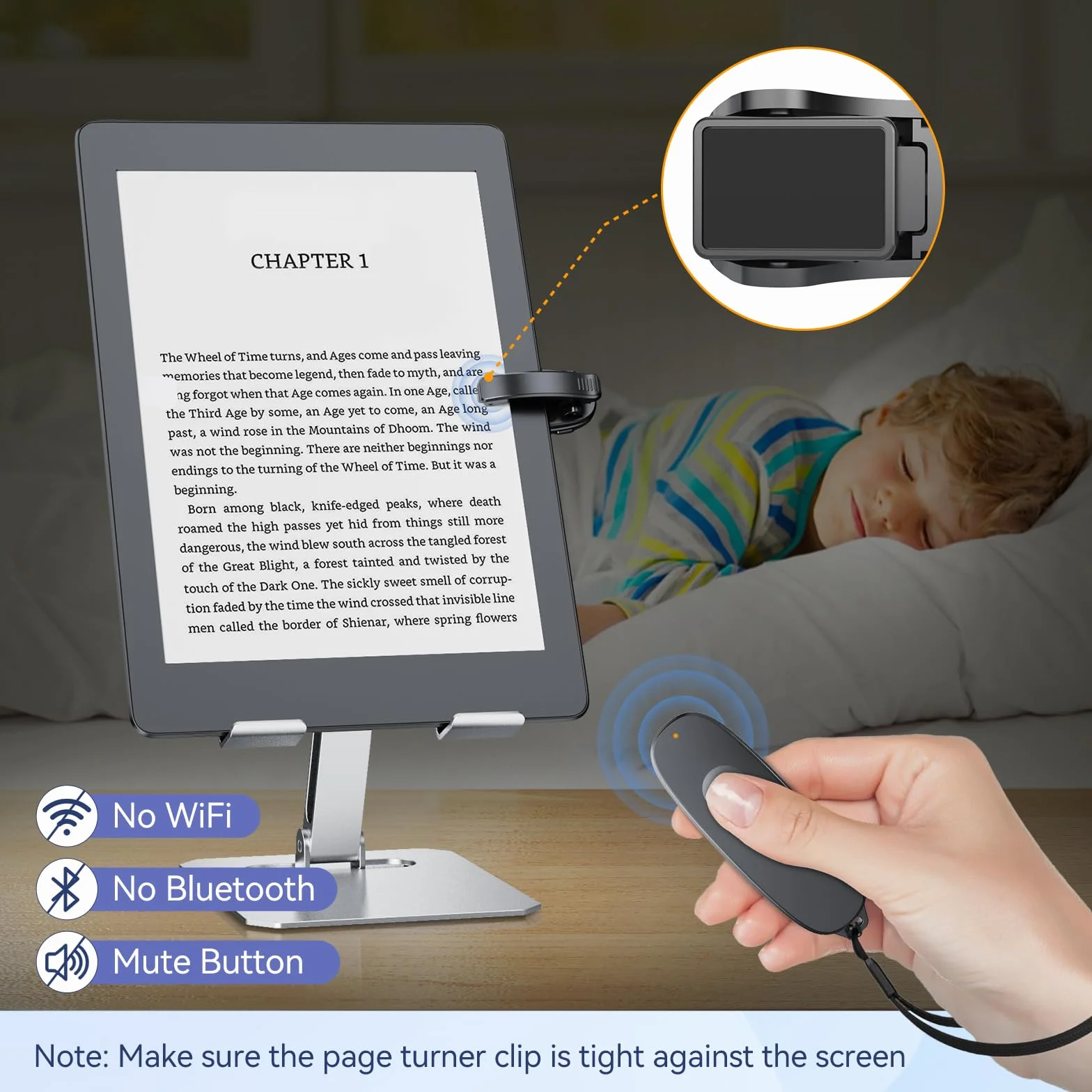 Page Turner Remote for Kindle Paperwhite, Clicker Accessories for Kindle iPad Android