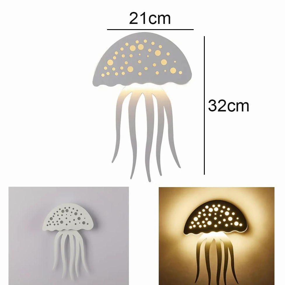 10W kinkiet kryty LED kinkiet pokój dziecięcy lampa meduzy dziecięca noc światło ścienne Cartoon oświetlenie ścienne chłopiec dziewczyna lampka nocna do sypialni ciepły biały 3000K biały