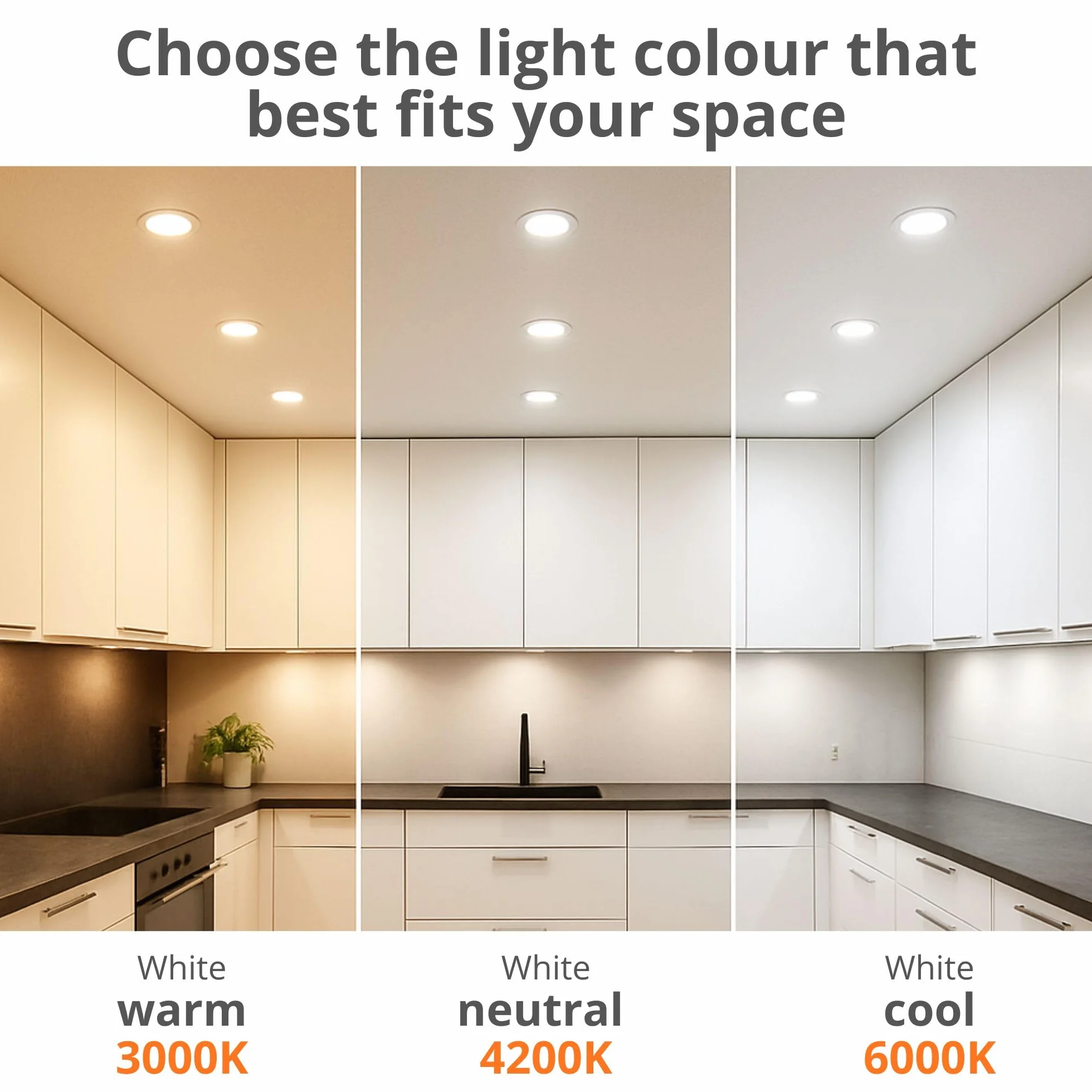 JANDEI - komplet 5 x LED Downlight 18W okrągły do zabudowy, płaski biały matowy pierścień, aluminiowy otwór 200-205 mm, neutralna biel 4200K, lampa sufitowa, oświetlenie sufitowe