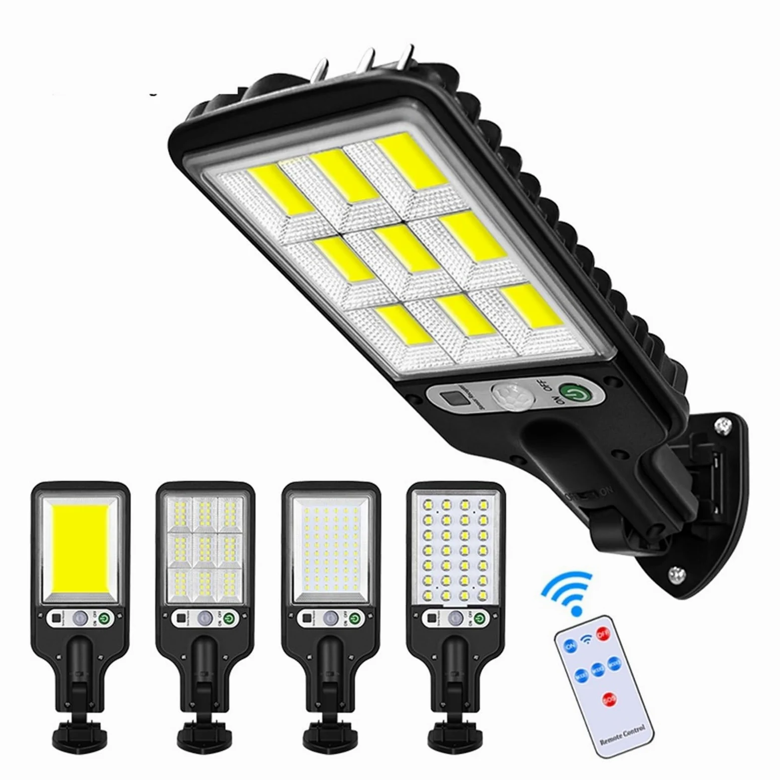 Zewnętrzna lampa solarna, Solar Street Lights Zewnętrzna lampa słoneczna z 3 trybami światła Wodoodporny czujnik ruchu Oświetlenie bezpieczeństwa do ogrodu Patio Path Yard(4PCS 616-4)