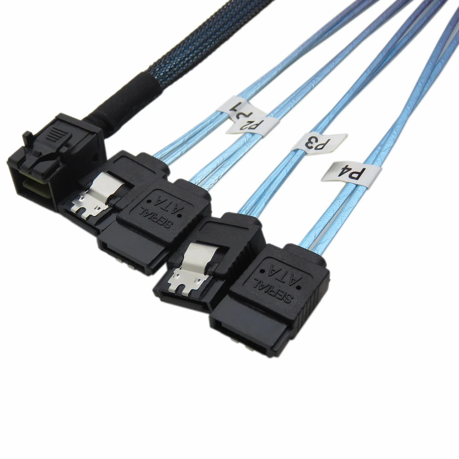 Internal HD Mini SAS (SFF-8643 Host) to 4X SATA (Target) Hard Drive Cable (0.5M)