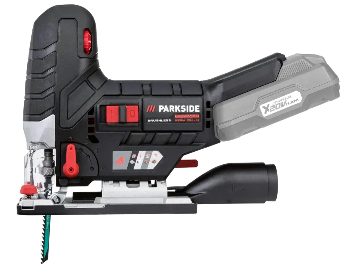 AONELAS PARKSIDE PSSPA 20-Li wyrzynarka akumulatorowa z ruchem wahadłowym, głębokość cięcia 135 mm, 7 prędkości, 5 kątów cięcia, 20% dłuższa żywotność silnika