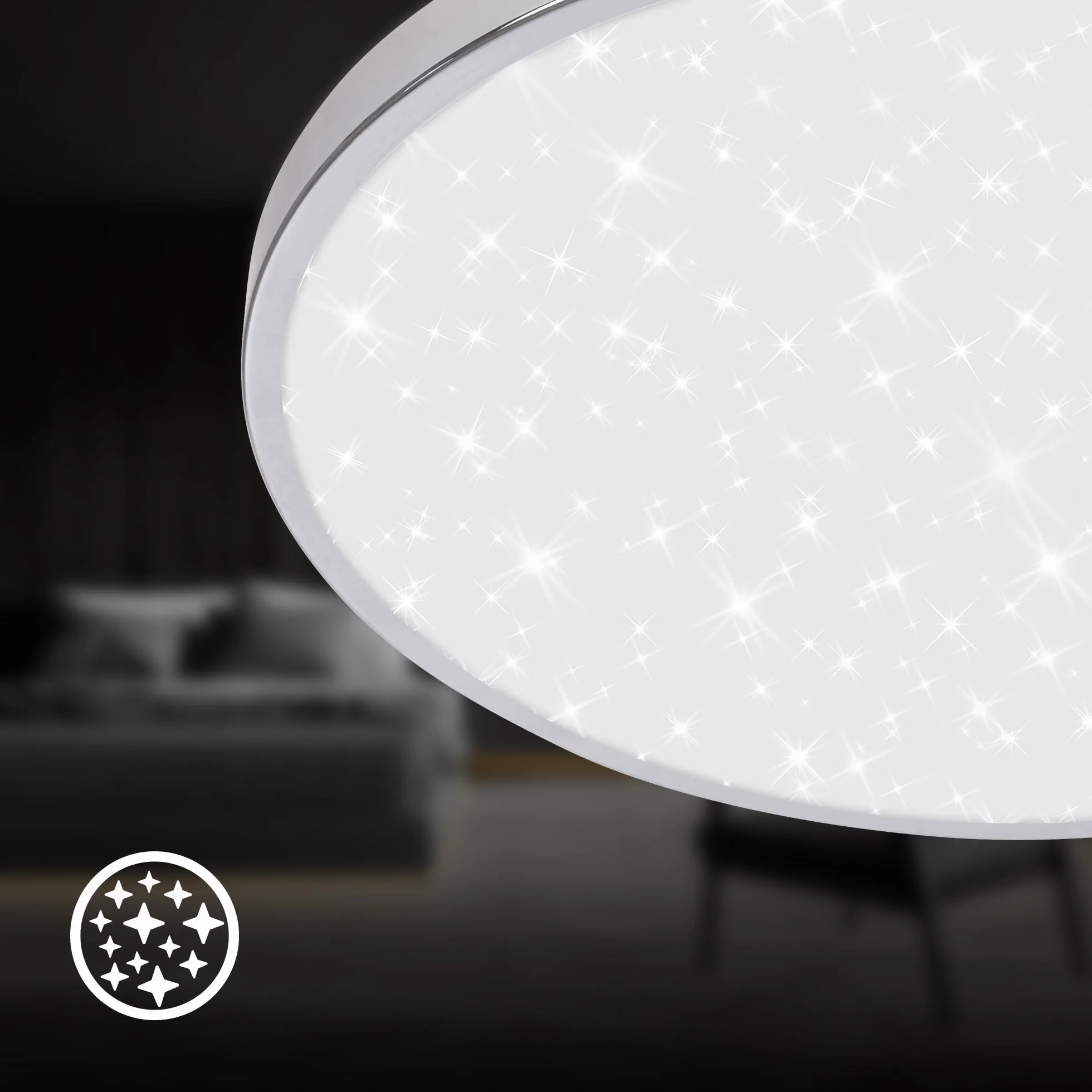 BRILONER - Lampa sufitowa LED łazienkowa ze światłem pośrednim, stopień ochrony przed bryzgami wody IP44, neutralna biała barwa światła, lampa łazienkowa, lampa kuchenna, 33 x 6 cm, chrom