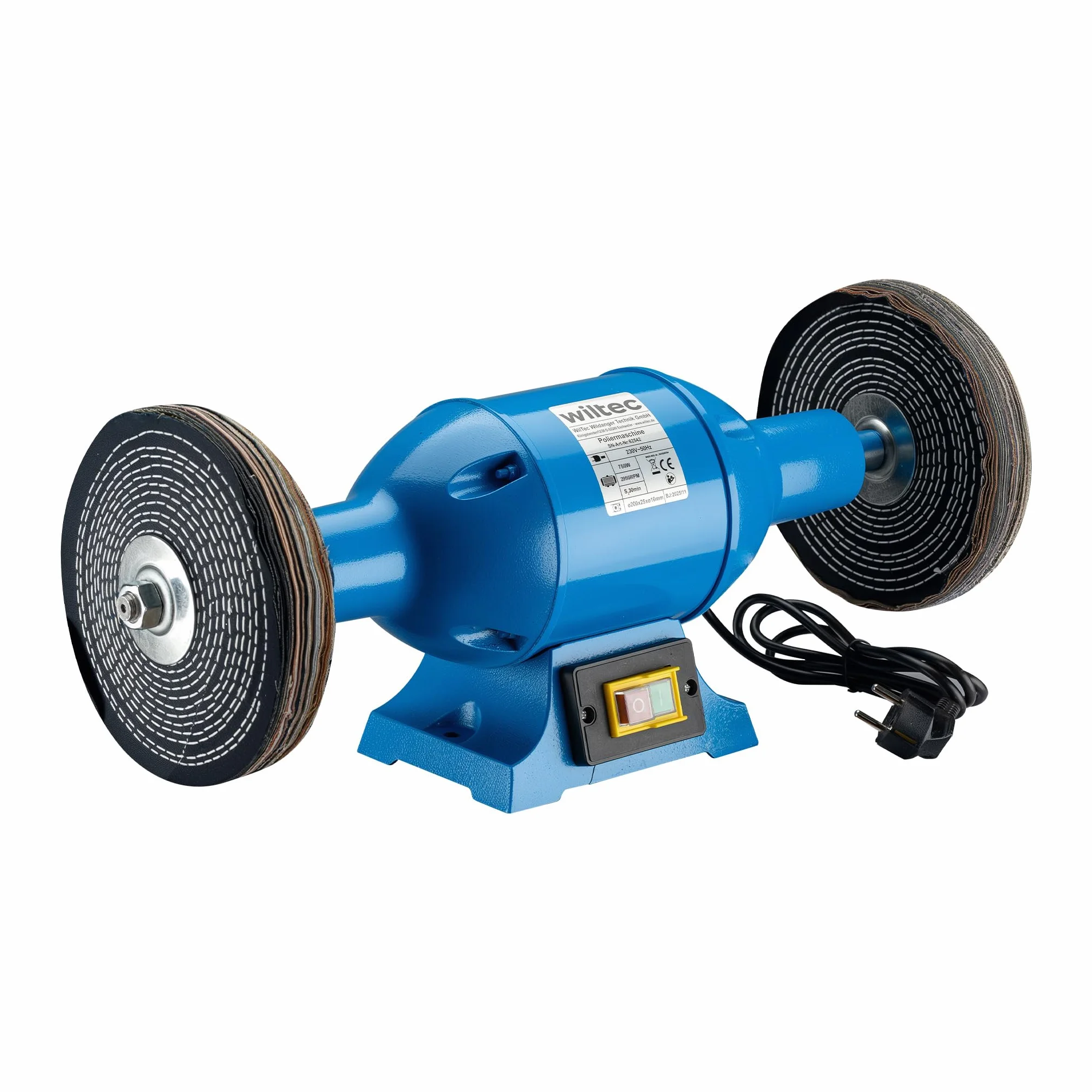 Wiltec Polerka 750 W Ø 200 mm 2950 U/min elektryczna żeliwna