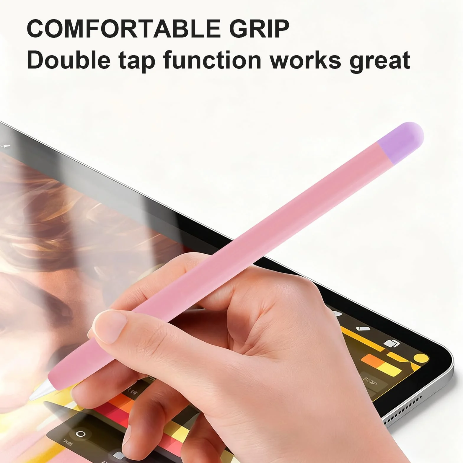 Silikonowe etui na rysik Apple Pencil kompatybilne z Apple Pencil Pro i 2. generacji ergonomiczny uchwyt magnetyczne ładowanie fioletowe matcha zielona różowe