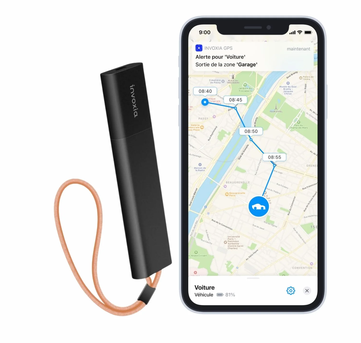 Lokalizator GPS Invoxia bez karty SIM, alert antykradzieżowy w czasie rzeczywistym i długa autonomia - w zestawie subskrypcja - śledzenie samochodów, motocykli, skuterów, toreb, dzieci, seniorów, wartościowe przedmioty