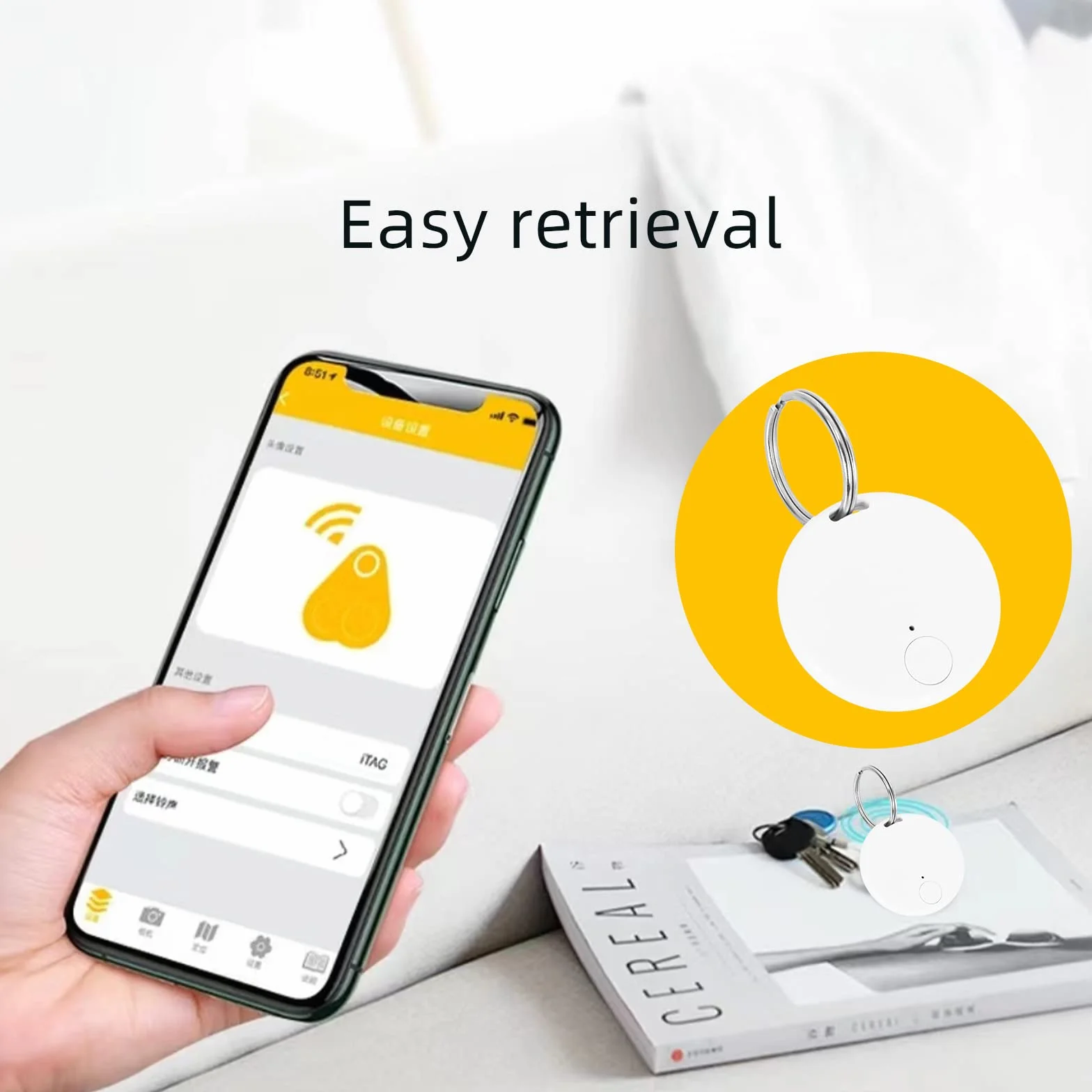 Lokalizator kluczy Bluetooth dwukierunkowy Anti-Lost Key Finder czarny