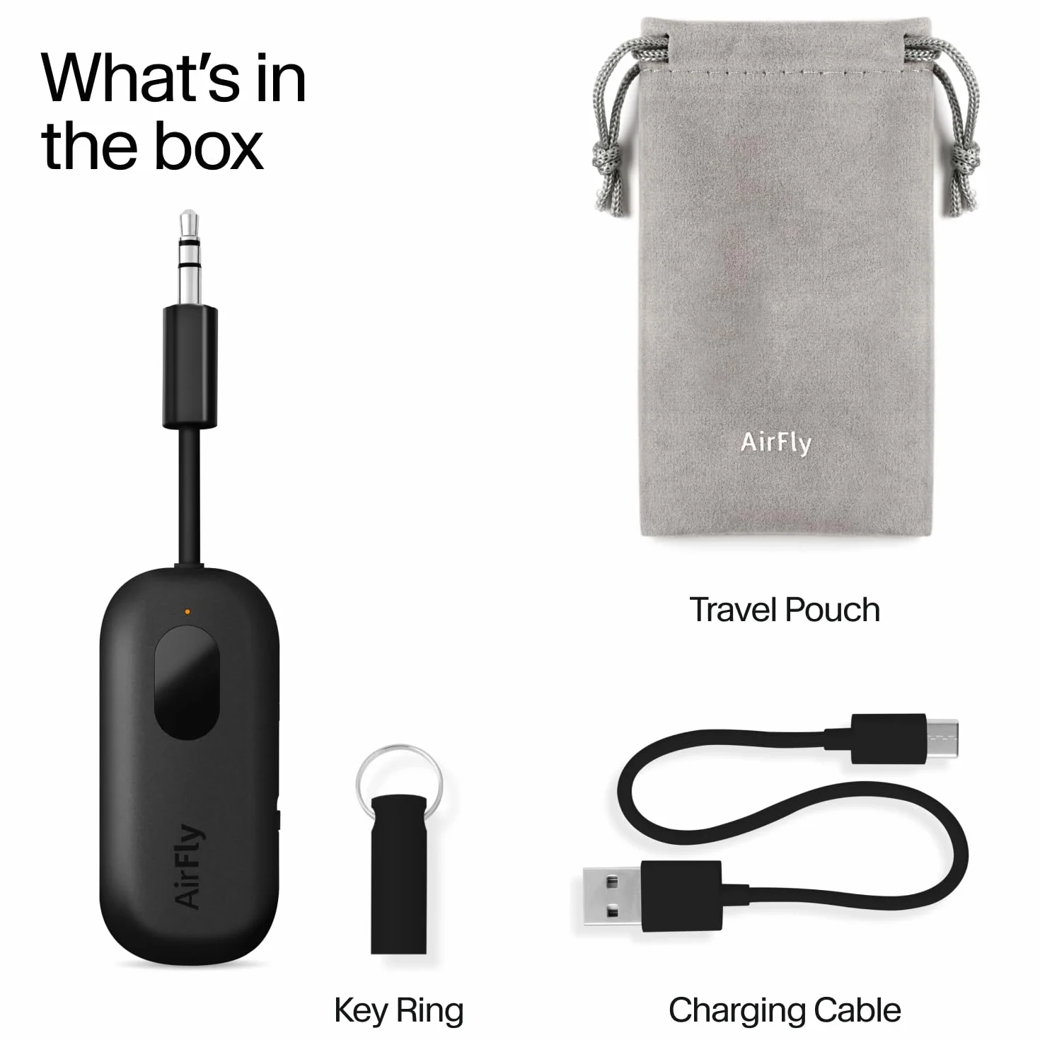 Twelve South AirFly Pro - Bezprzewodowy nadajnik/odbiornik audio Bluetooth do 2 słuchawek AirPods/bezprzewodowych; Użyj z dowolnym złączem audio 3,5 mm, kolor czarny