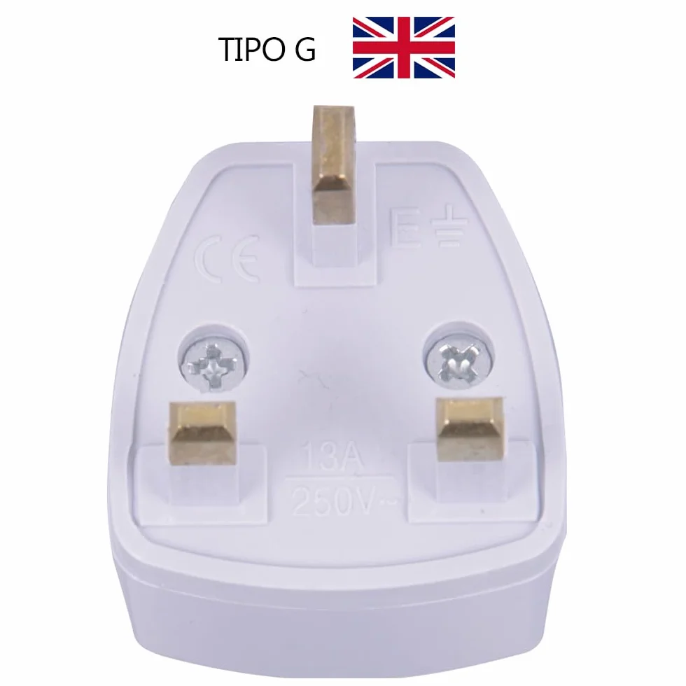 Adapter wtyczki podróżnej typ G uniwersalny biały