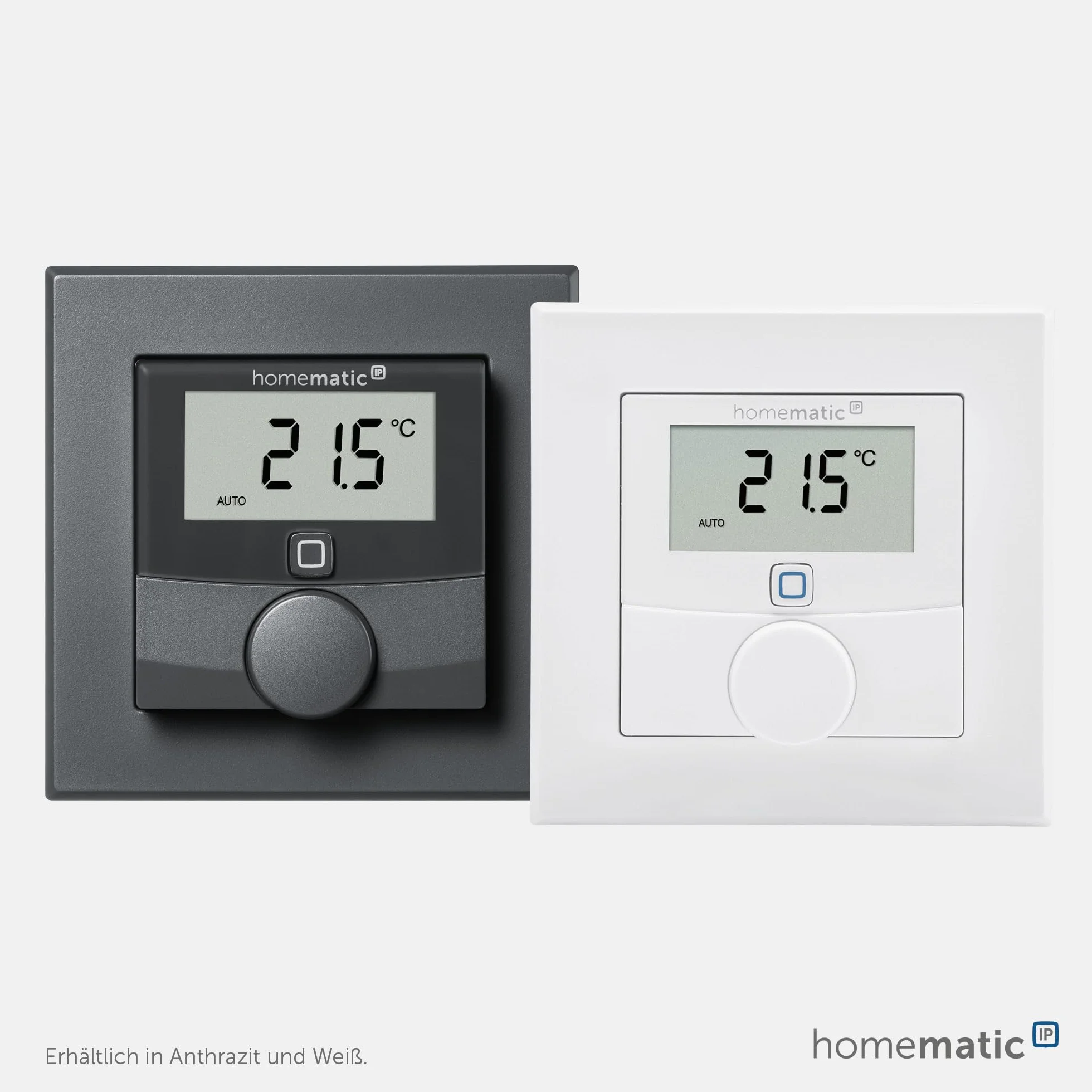 Homematic IP Smart Home 159820A0 termostat ścienny z czujnikiem wilgotności powietrza, cyfrowy termostat, grzejnik/ogrzewanie podłogowe, aplikacja Alexa, Google Assistant, pomiar temperatury,