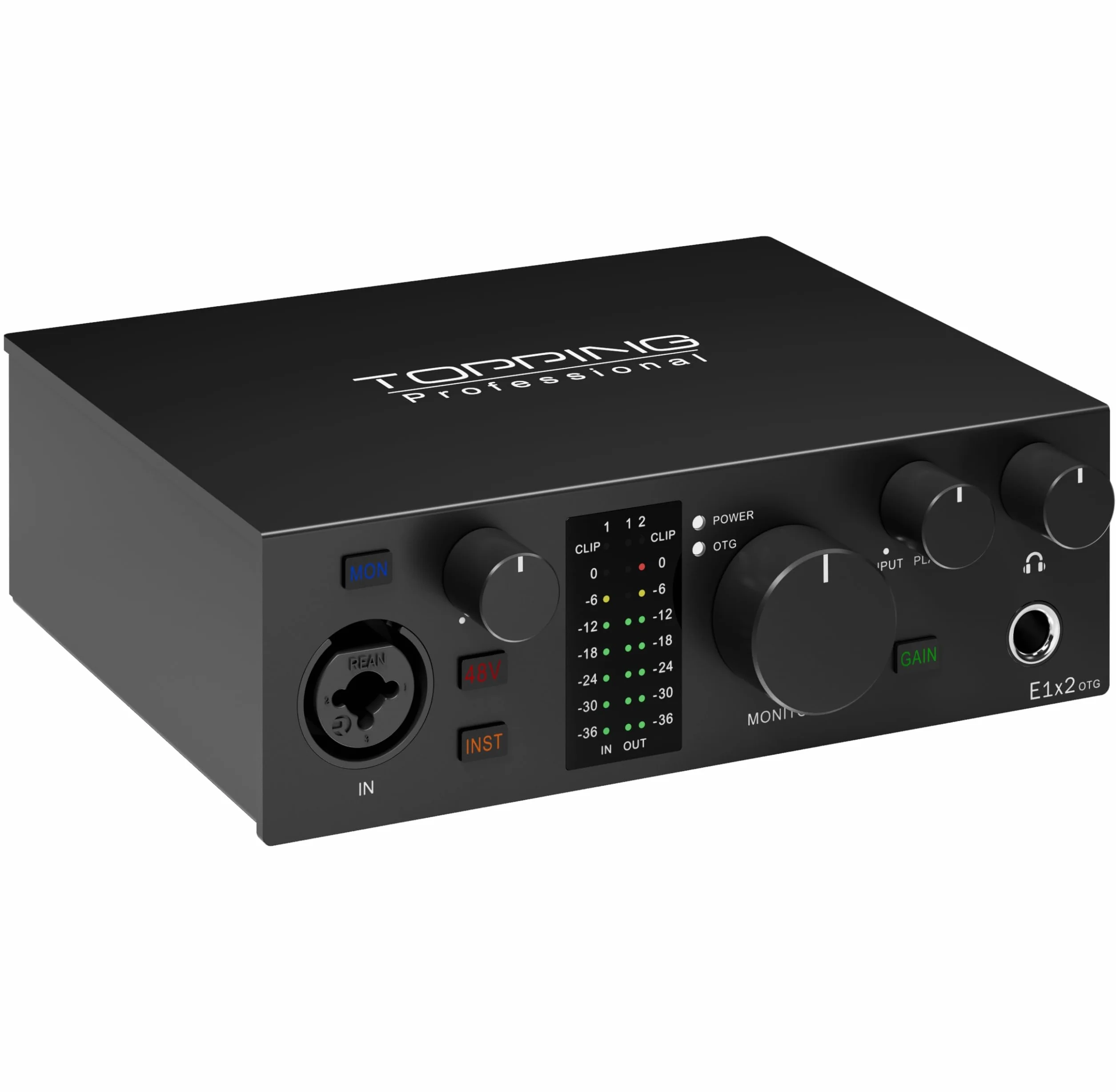 Topping Professional E1x2 OTG interfejs audio wzmacniacz słuchawkowy czarny