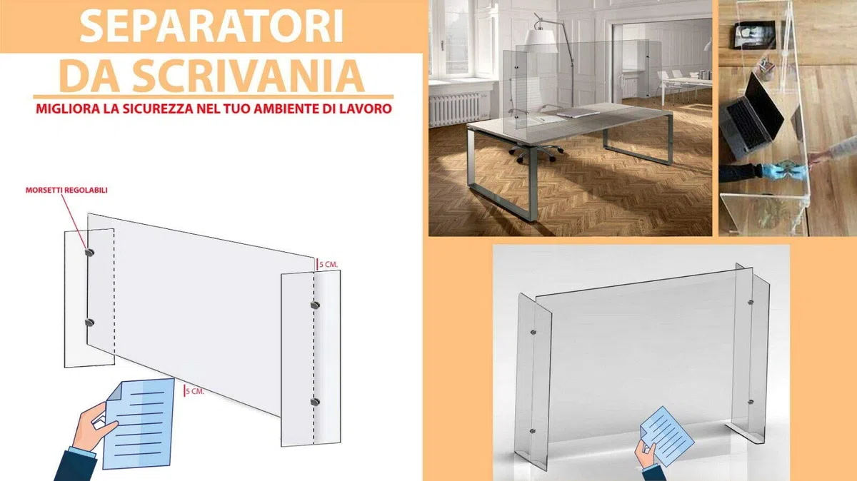 Ochrona przed zakażeniem szkła przeciwobrażeniowego 10 mm separatory biurkowe (120X60)