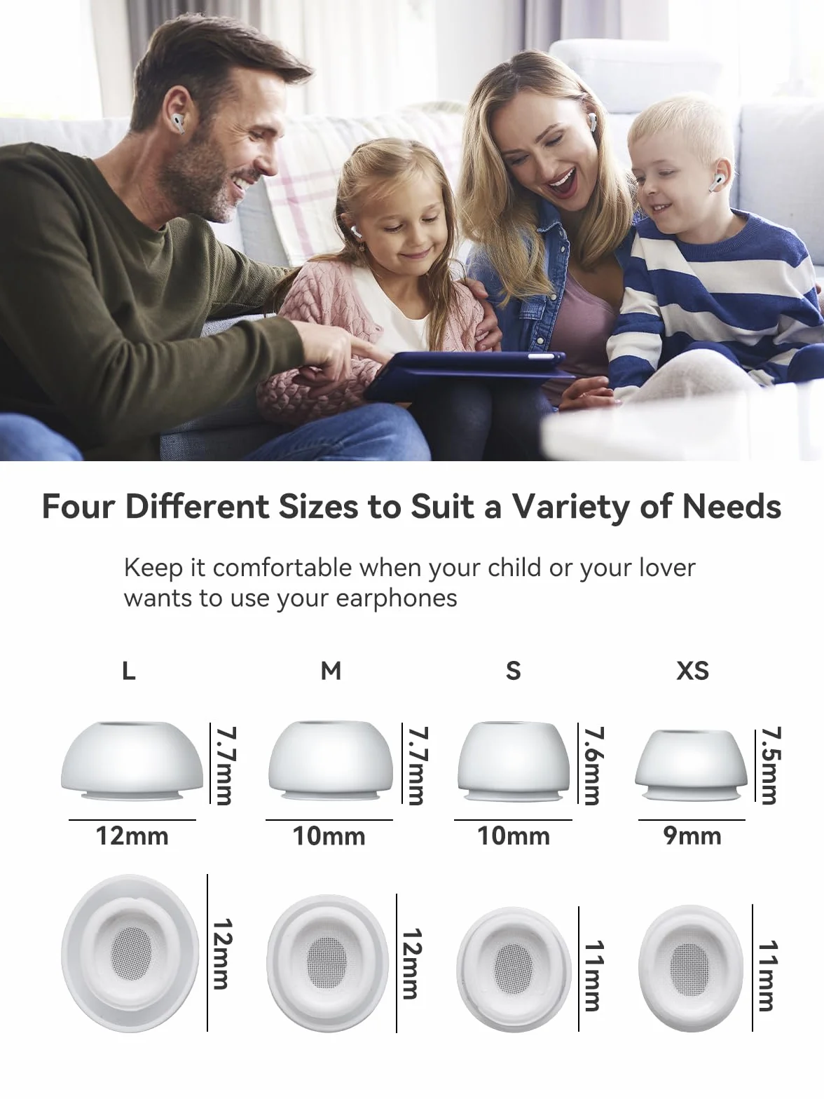 aceyoon 8-częściowe wymienne końcówki douszne do Airpods Pro, silikonowe końcówki douszne do AirPods Pro 2 z otworem redukującym hałas, antypoślizgowe końcówki douszne do AirPods Pro/AirPods Pro 2