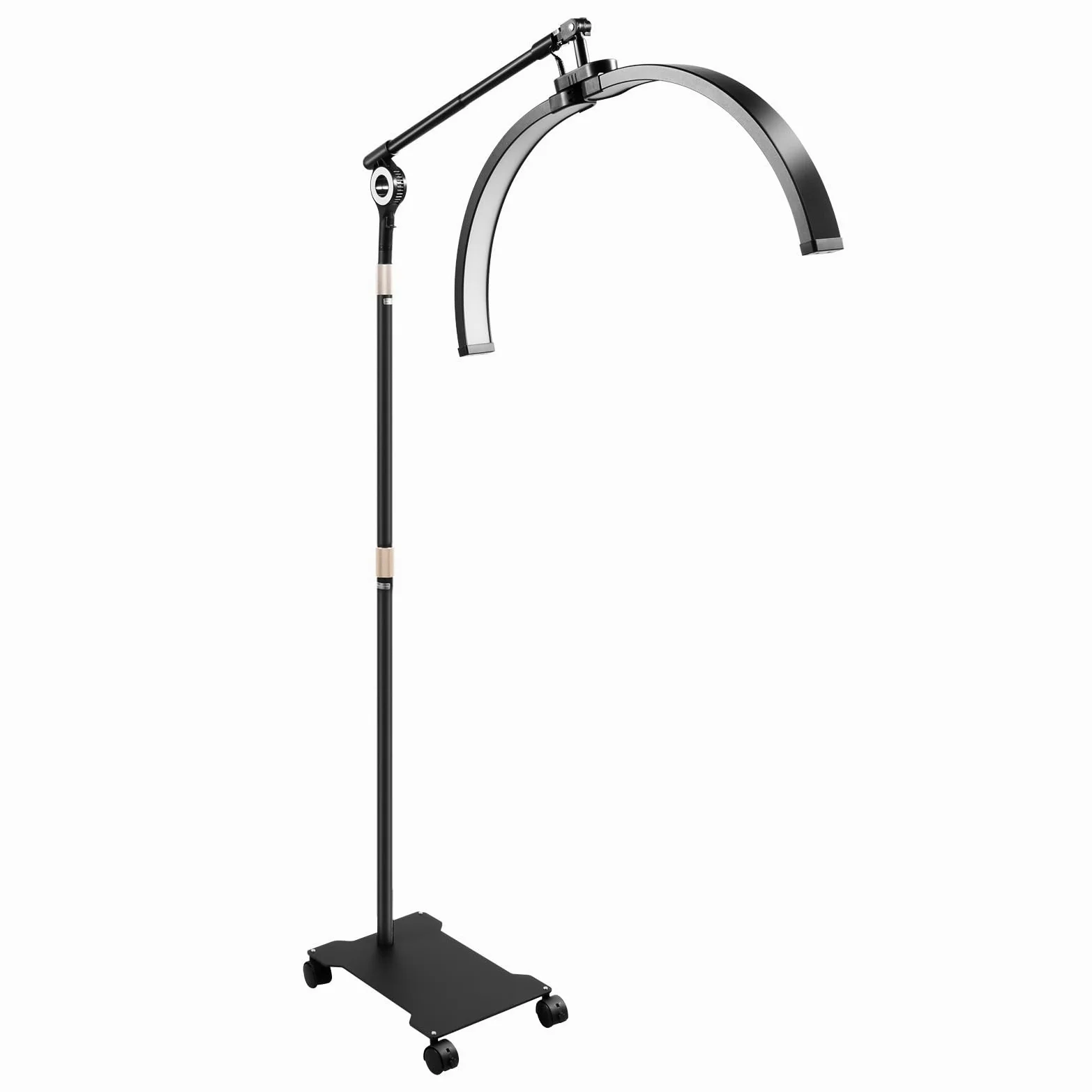 Półksiężyc lampa do tatuażu, lampa kosmetyczna, lampa do przedłużania rzęs i lampa kosmetyczna z uchwytem na telefon, regulacja 350°, temperatura barwowa 3200-5600 K, profesjonalna lampa