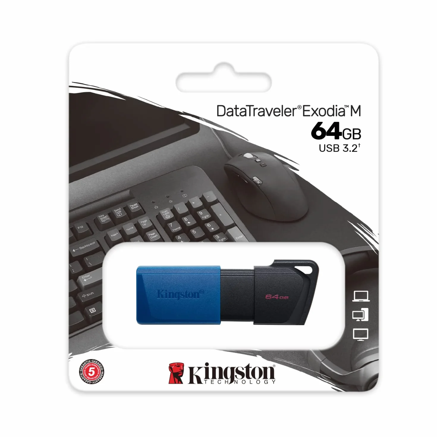 Kingston Datatraveler Exodia DTXM/64GB Pendrive, Czarny, 64GB