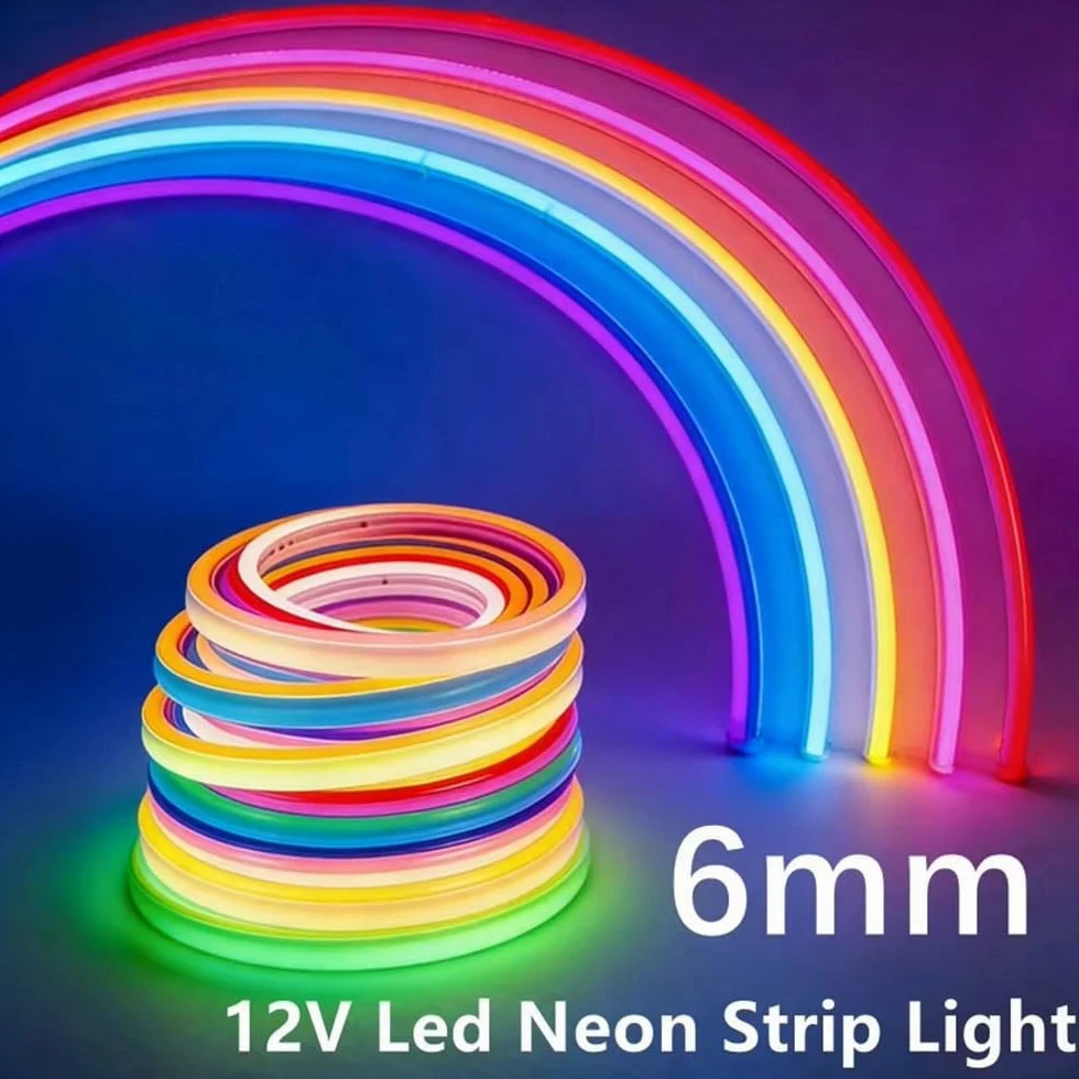 Elastyczne taśmy neonowe LED 12 V - wodoodporna rurka silikonowa, 2 metry, nadające się do krojenia, 1 szt(Lemon Yellow)
