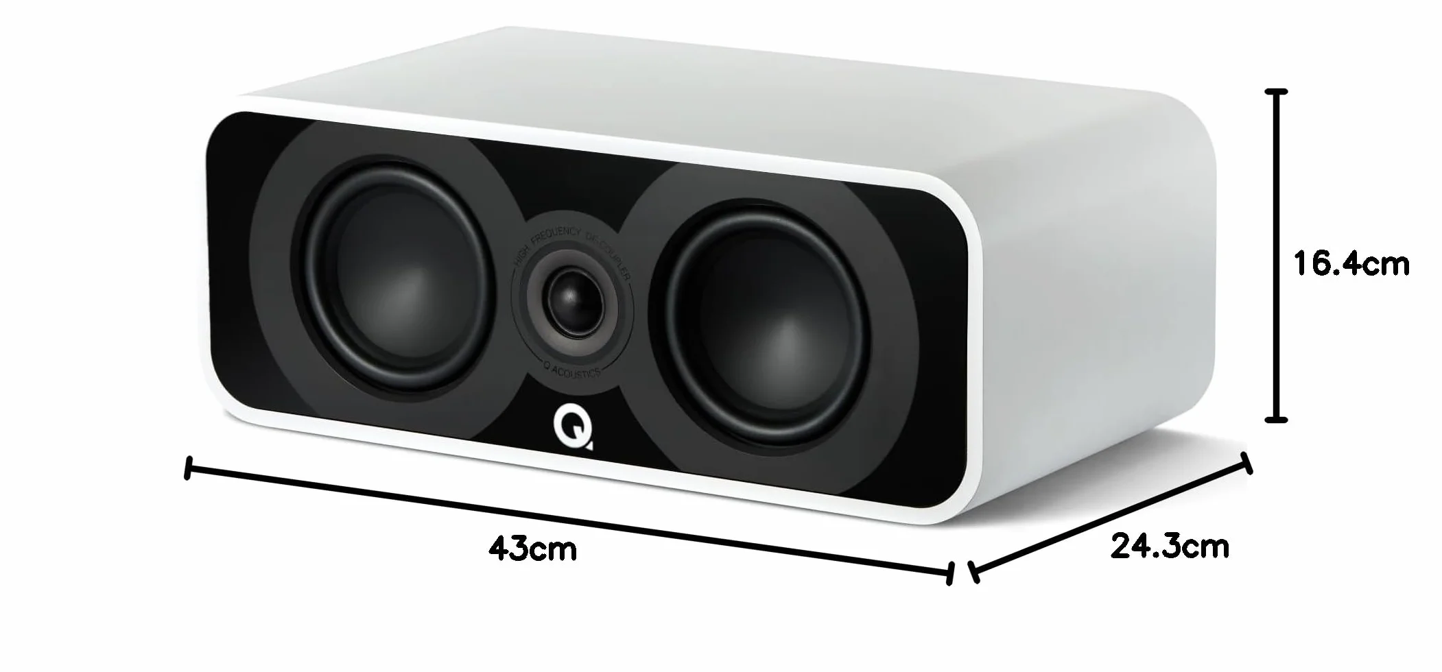 Q ACOUSTICS 5090 Głośnik centralny, satynowy, czarny, 2 x 4,5 średni/basowy, 1 x 1 głośnik wysokotonowy - głośniki TV do systemu dźwięku przestrzennego - głośniki odtwarzacza płyt winylowych Hifi,