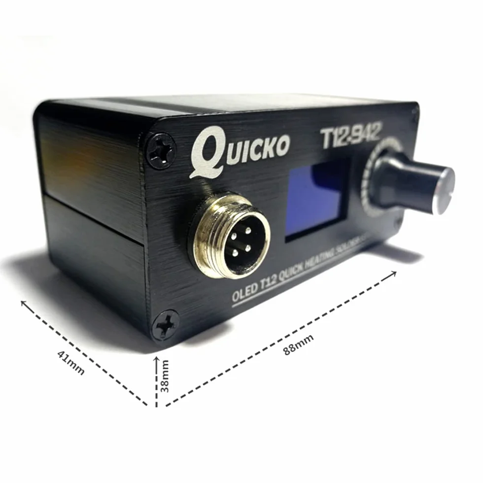QUICKO DC24V T12-942 lutownica cyfrowa stacja lutownicza regulowana temperatura automatyczne usypianie / automatyczne wyłączanie / wzmocnienie jednym przyciskiem w zestawie z końcówką lutowniczą (SET5