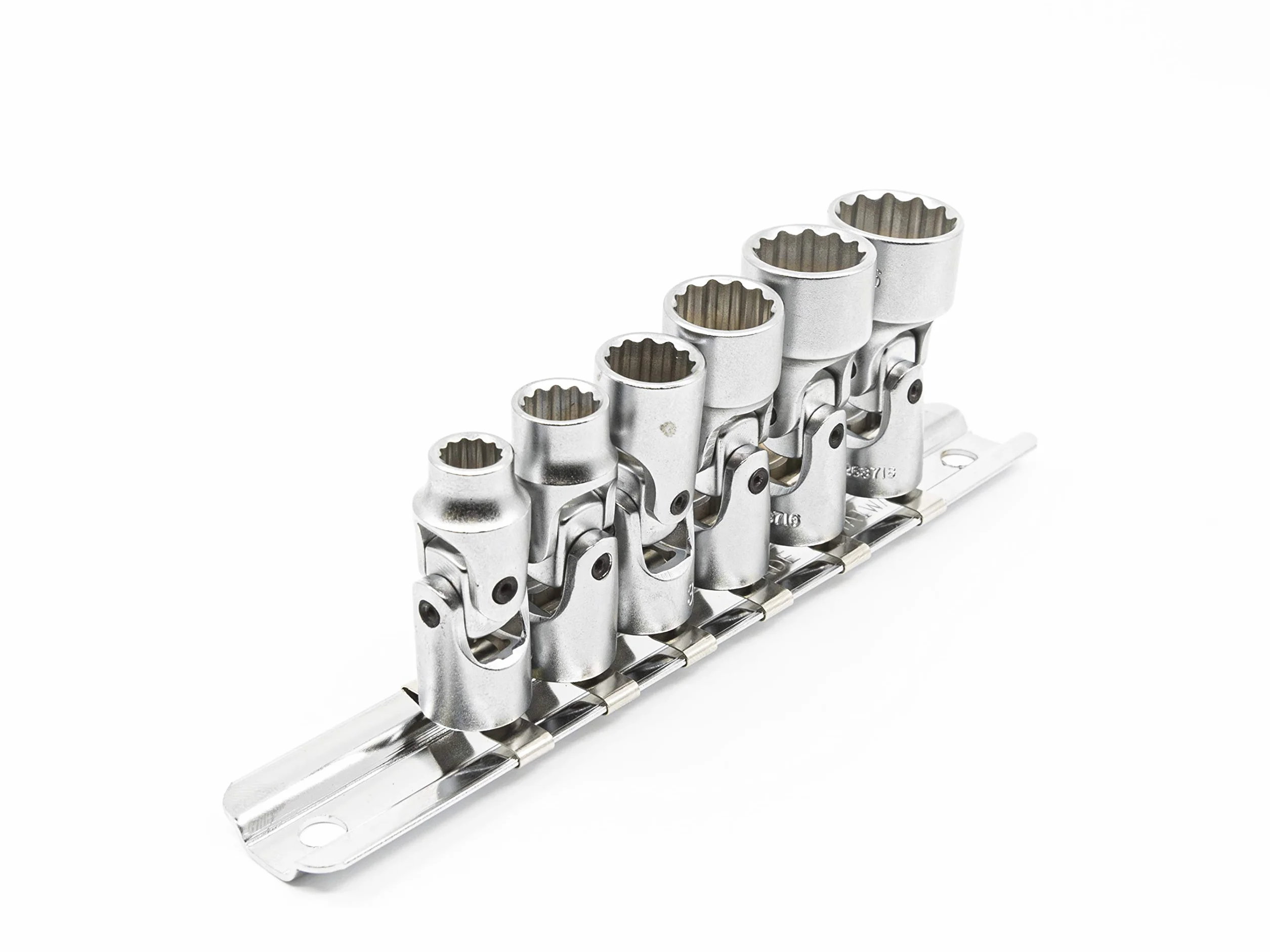 Genius Tools 6-częściowy uniwersalny zestaw nasadek ręcznych 1/4" Drive SAE (12-punktowy), matowe wykończenie - US-206S