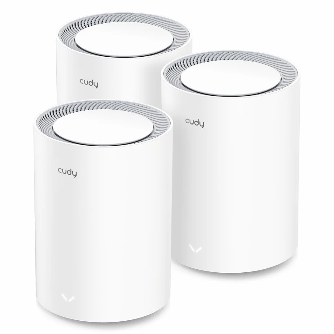 Cudy Router WiFi 6 Mesh WiFi, AX1800 Whole Home Mesh WiFi System Gigabit WiFi 6 VPN Router i przedłużacz, Kontrola rodzicielska, Open VPN, 3 Pakiet, zestaw 3 sztuki, bezprzewodowy, M1800, biały