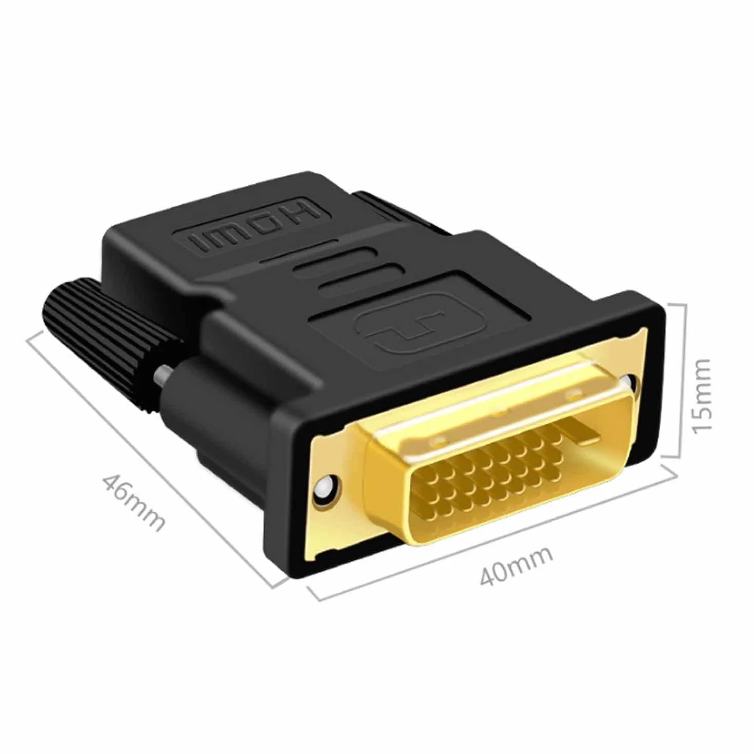 Adapter DVI na HDMI, dwukierunkowy adapter HDMI na DVI-D F/M Adapter DVI - HDMI 1080p Full HD z pozłacanymi złączami