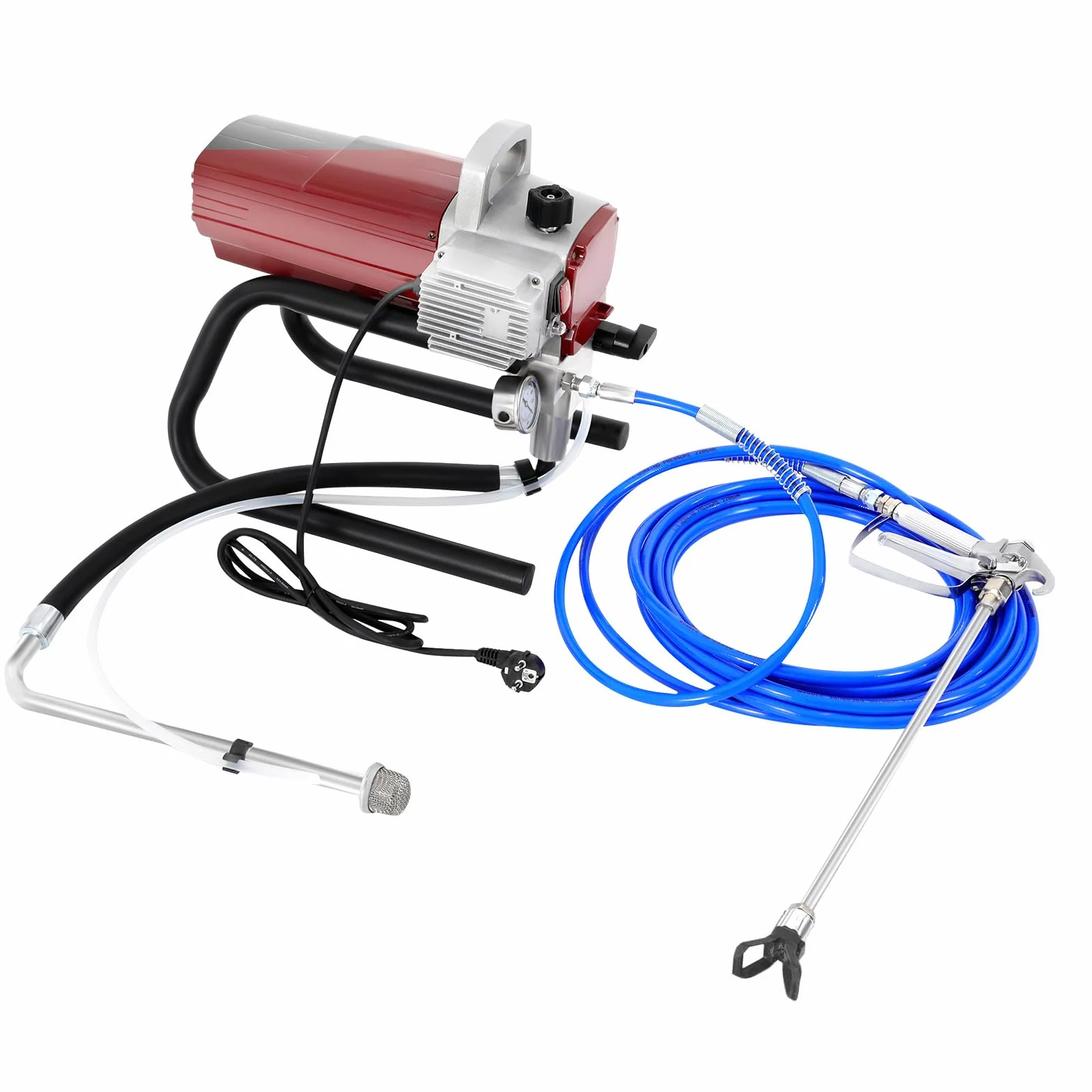 System natryskowy Pro Airless, farba ścienna, 1800 W, elektryczny rozpylacz, Paint Blast, regulowany nacisk natryskowy z rurką, przenośny uchwyt, do ściany, sufitu/farby do drewna i metalu