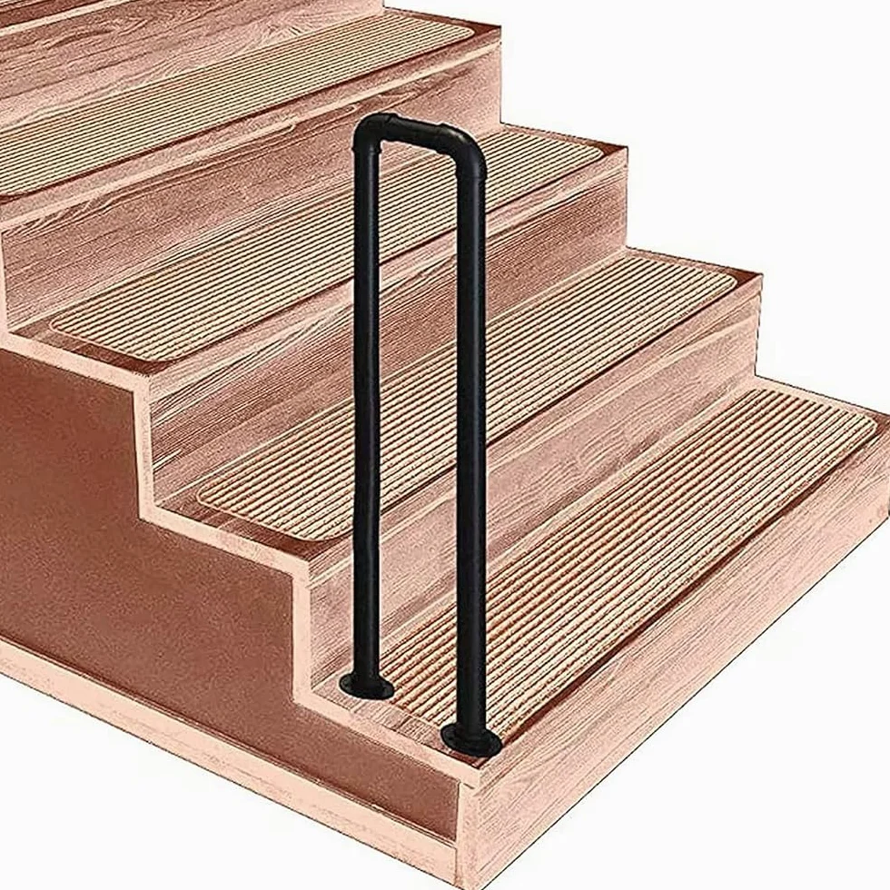 Poręcz schodowa z czarnego kutego żelaza na 1 stopień, poręcz zabezpieczająca 95 cm (3,12 cala) do użytku wewnątrz i na zewnątrz