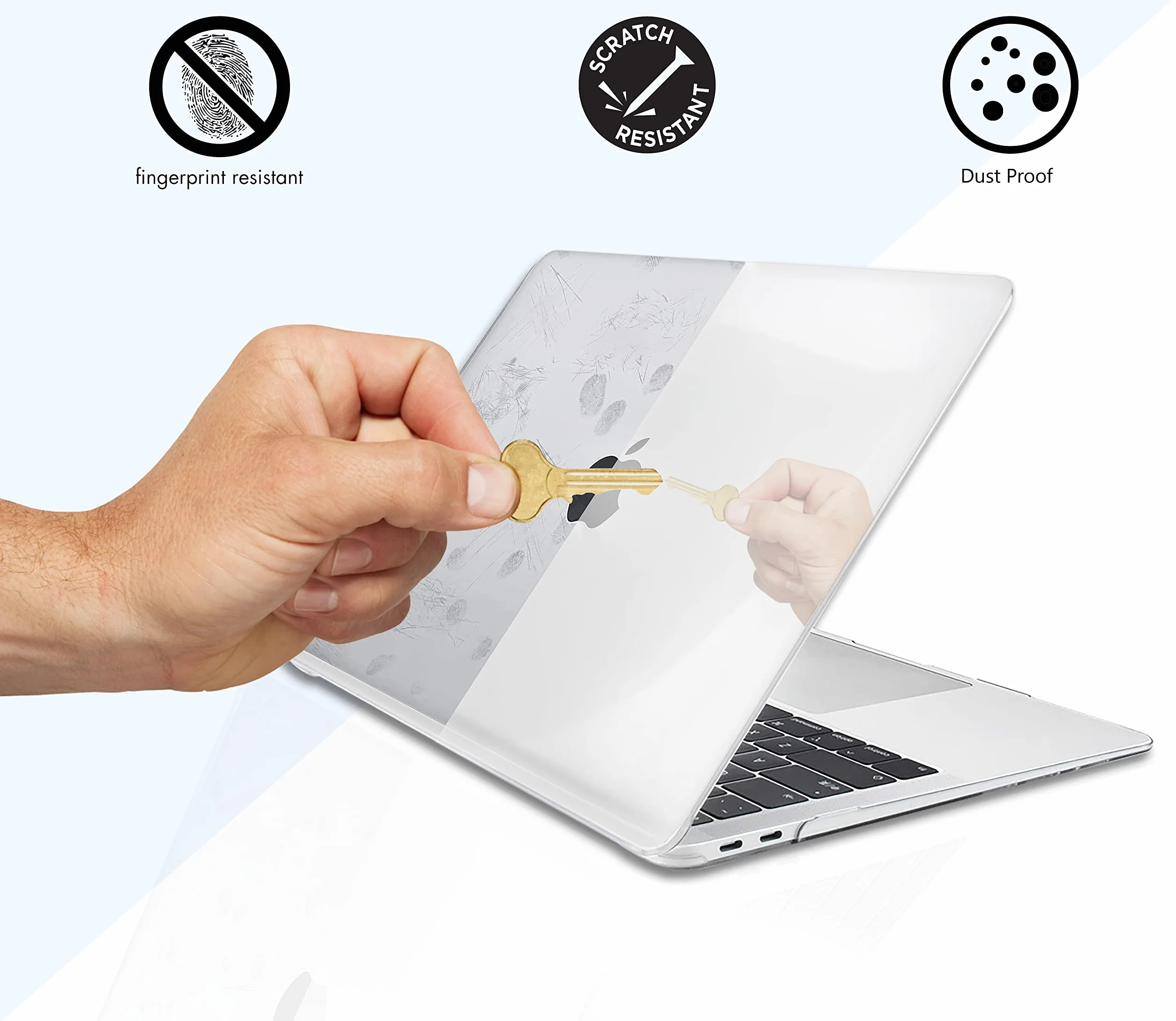 RKINC Etui kompatybilne z Macbook Air 13 cali M1 A2337 A2179 A1932 (2018-2020), twardy plastikowy pokrowiec ochronny do Air 13 (przezroczysty)