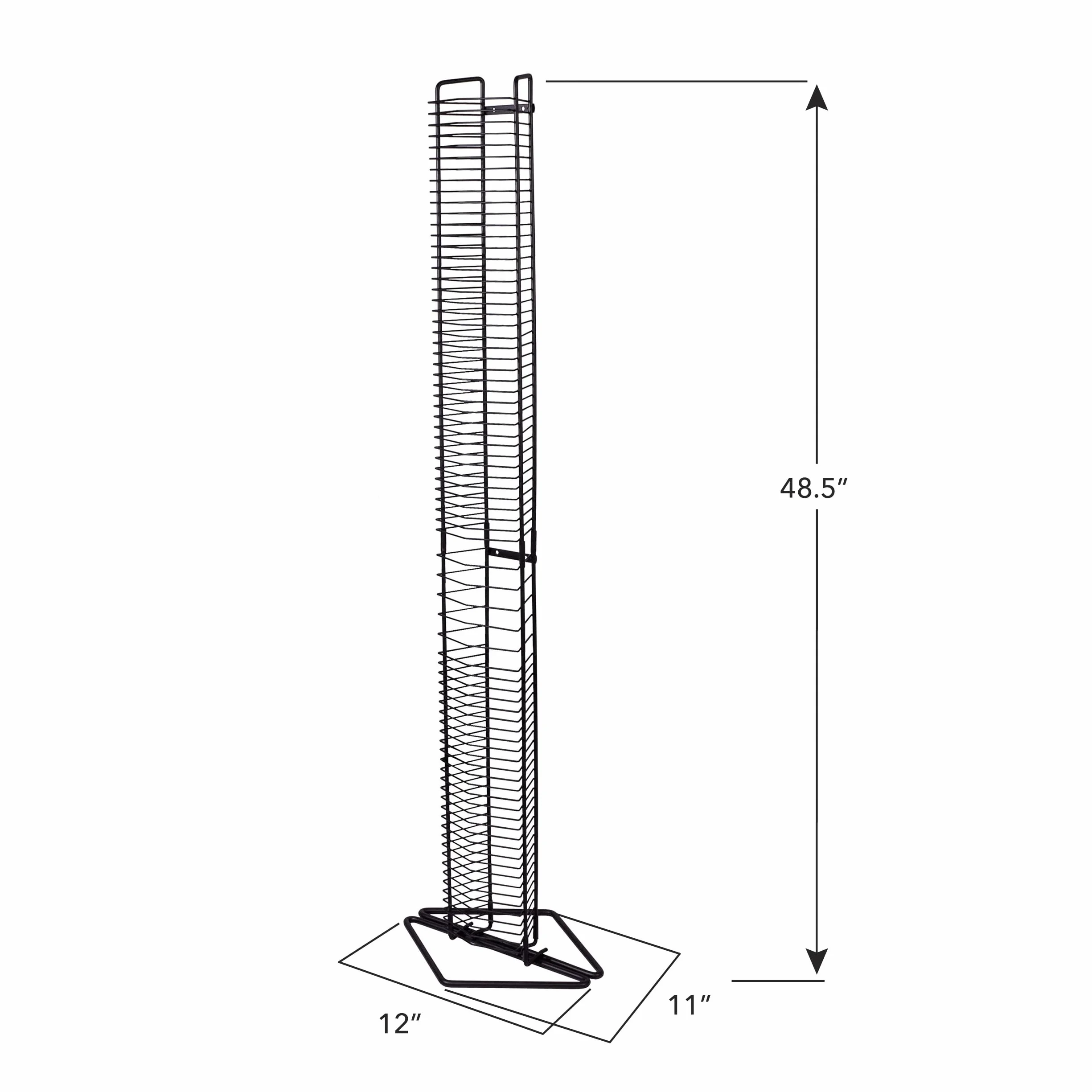 Atlantic Onyx Wire CD Tower - mieści 80 płyt CD z matowej czarnej stali, PN 1248
