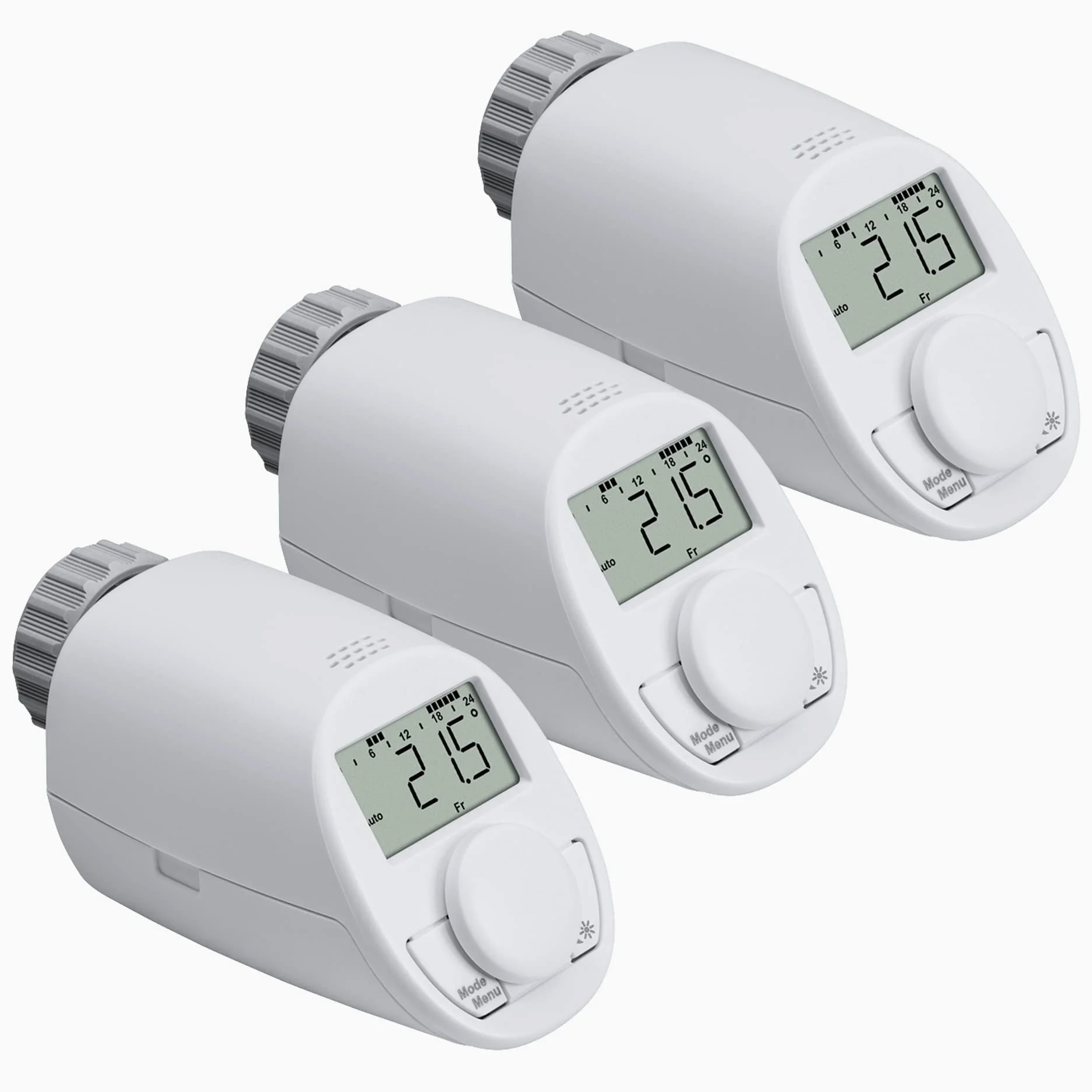 Termostat grzejnikowy model N, nowy cichy model z funkcją Boost (zestaw 3 szt.)
