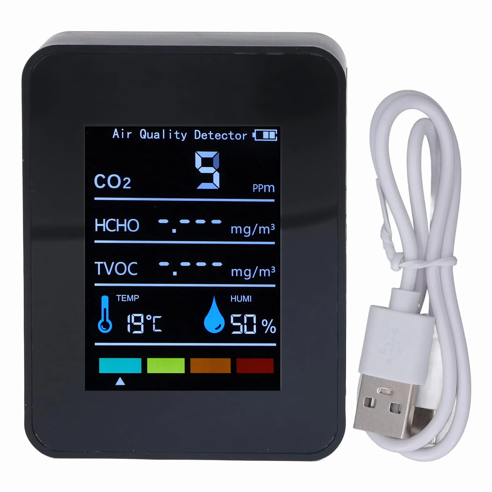 CO2 TVOC HCHO Monitor, Wykrywanie w Czasie Rzeczywistym, Wyświetlacz Ekranu LCD, Kompaktowy Projekt dla Laboratoriów Produkcji Szklarni Rolnictwa