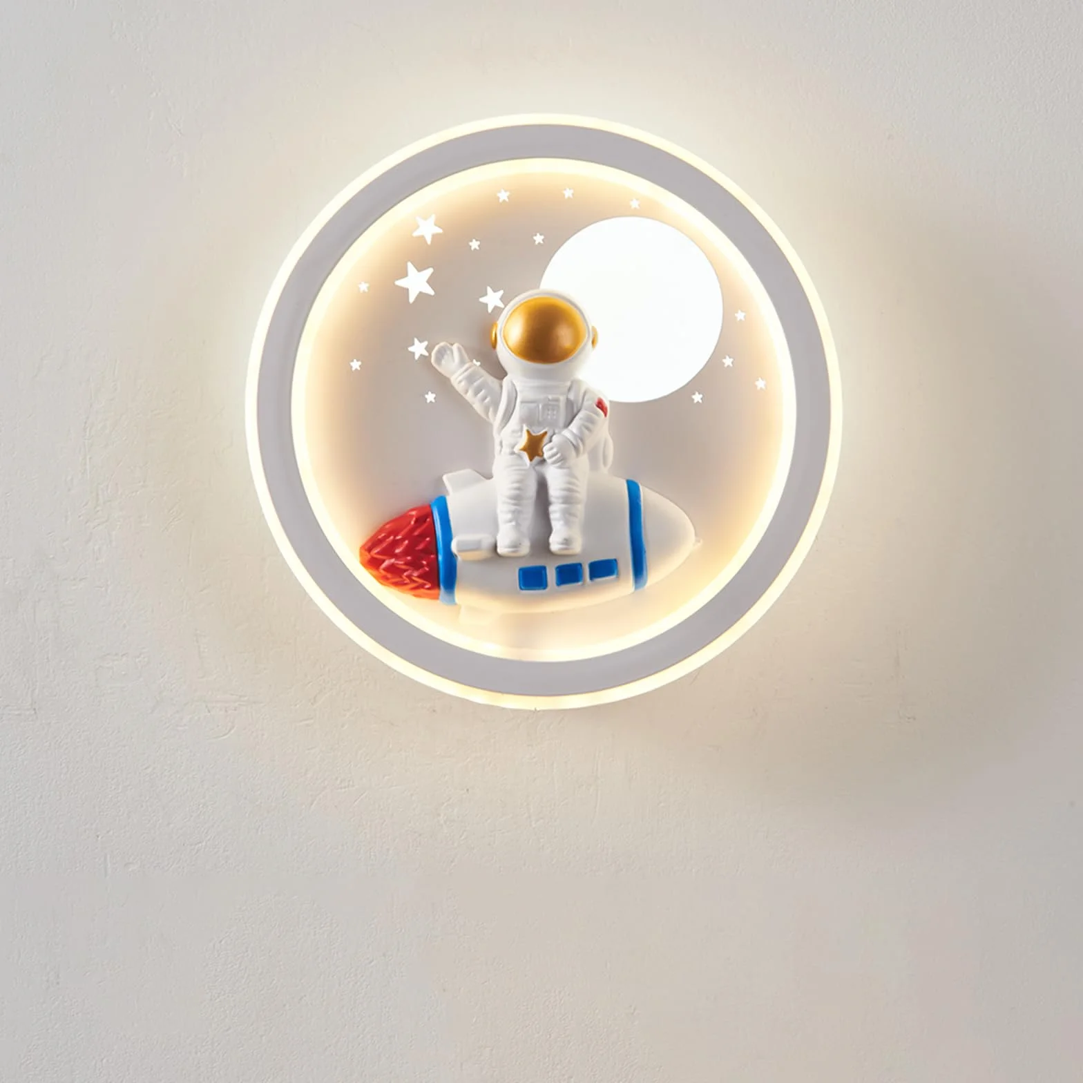 Lampka LED do wnętrz, 24 W, nowoczesna ściana astronauta, 220 V, 3 temperatury barwowe (3000K/4000K/6000K), do sypialni, domu, przedpokoju, salonu dziecięcego