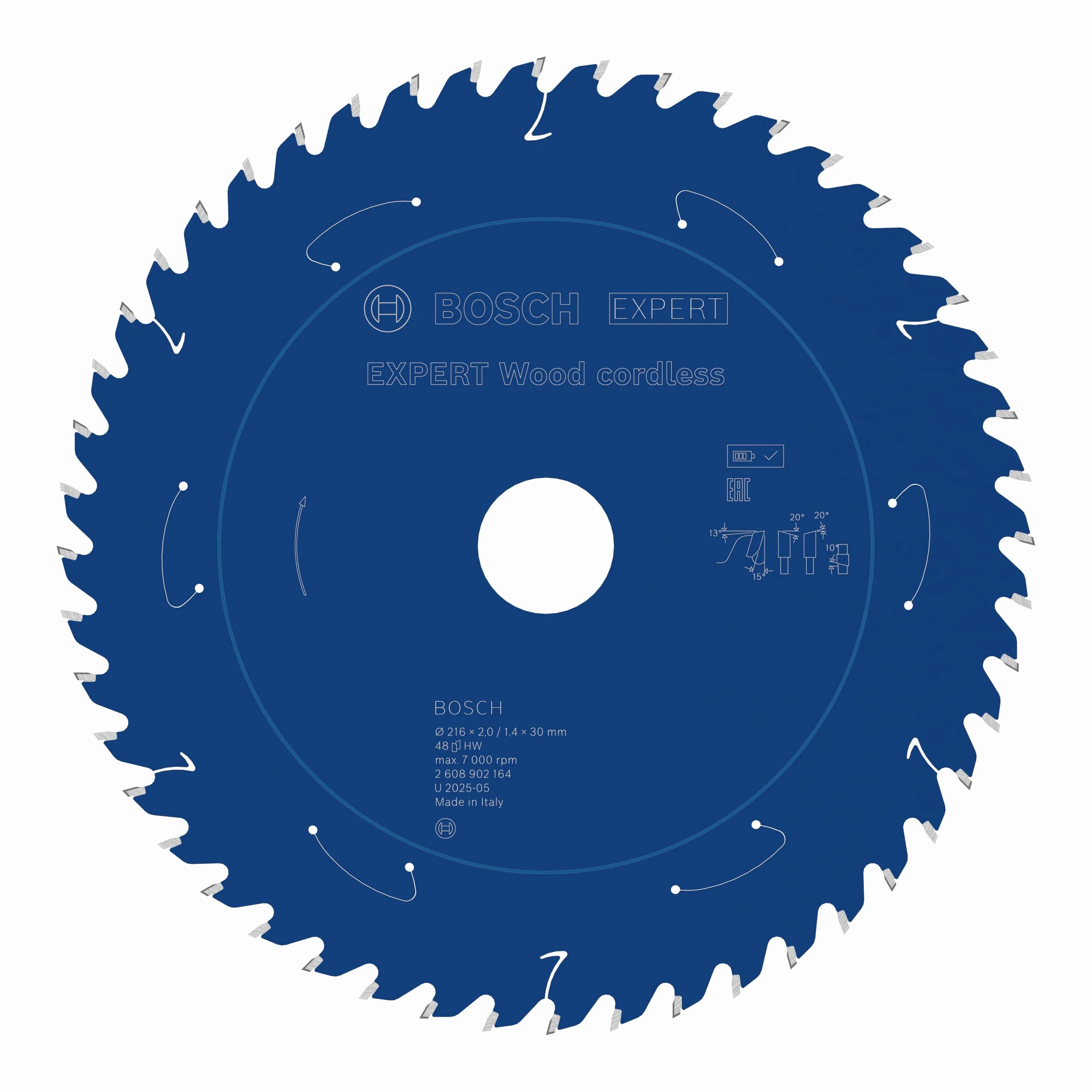 Bosch 1x Tarcza pilarska EXPERT Wood cordless (do Miękkie drewno, Ø mm, Professional Akcesoria Bezprzewodowa stołowa pilarka tarczowa)