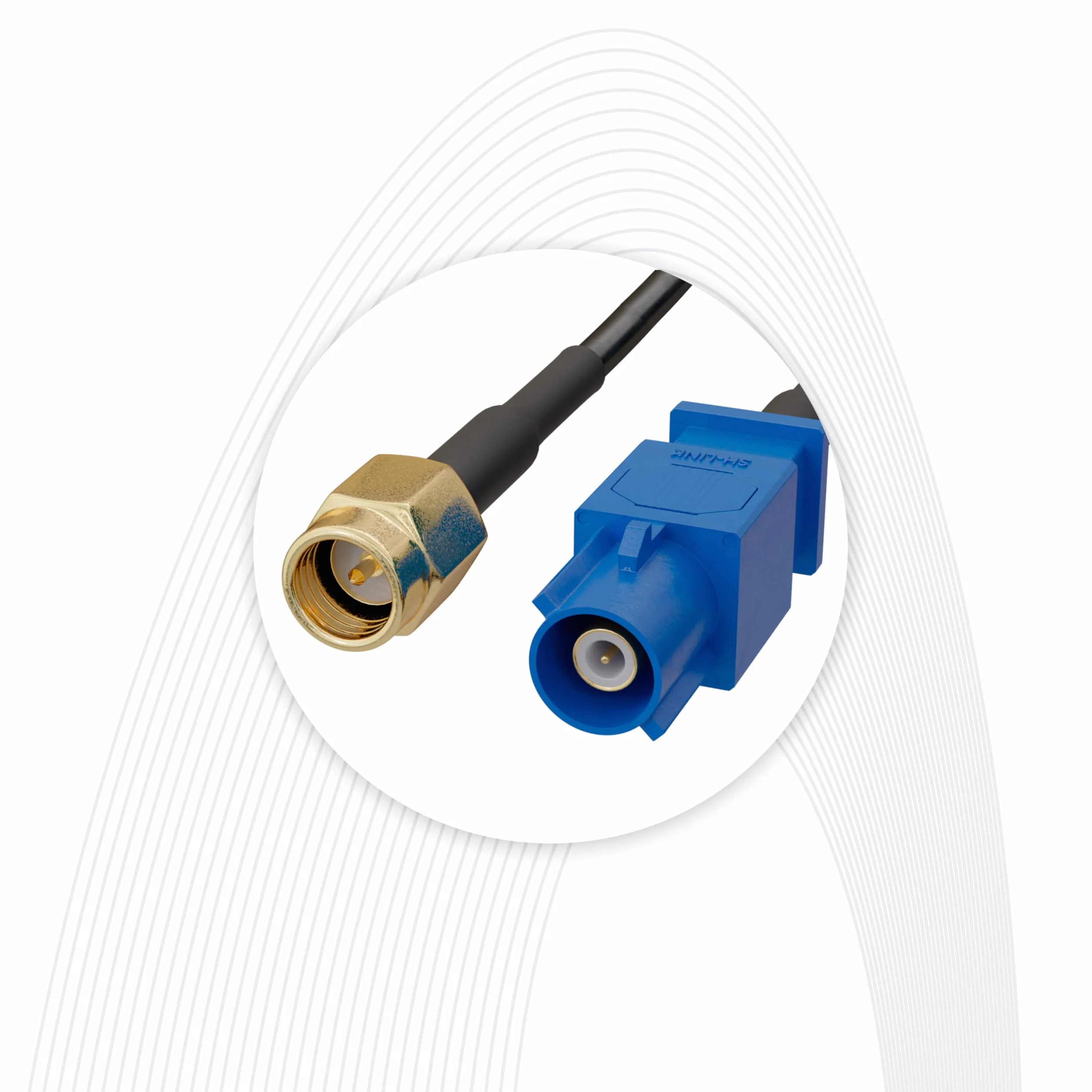 ES-FC30SMA | adapter antenowy GPS | Fakra C na SMA | Kabel Pigtail | koncentryczny | 30 cm | Auto | DVR | GPS |
