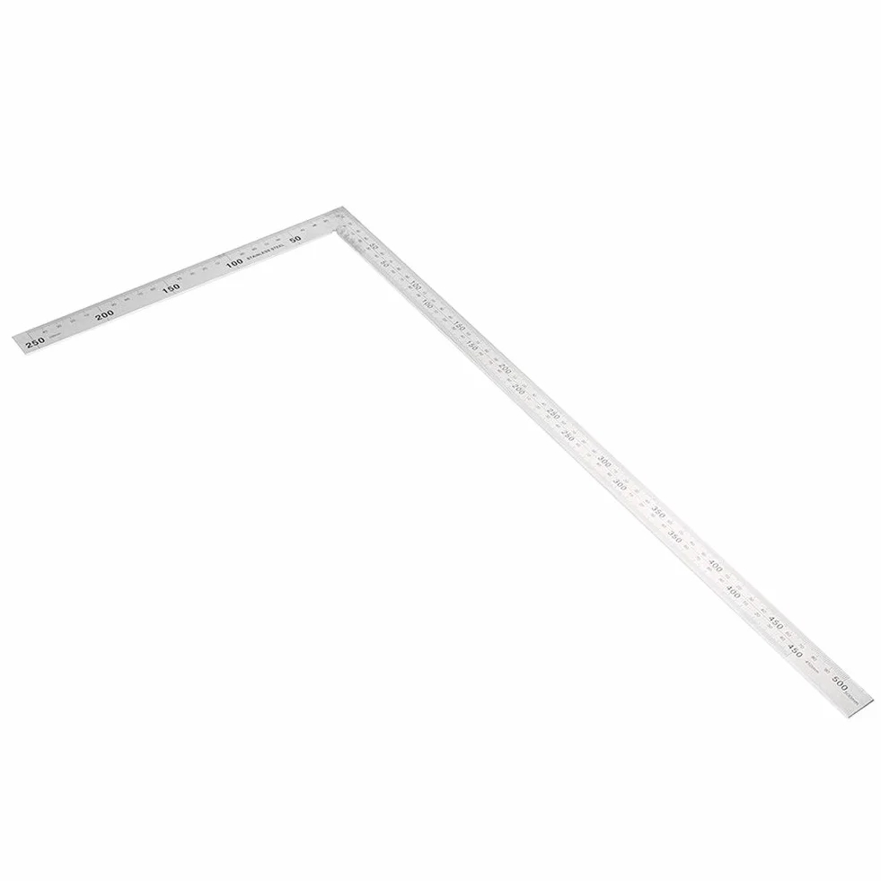 Kwadratowa linijka w kształcie litery L rama kwadratowa linijka kątownik prosty linijka w kształcie litery L stal nierdzewna obróbka drewna kwadratowe narzędzie (500 mm * 250 mm)