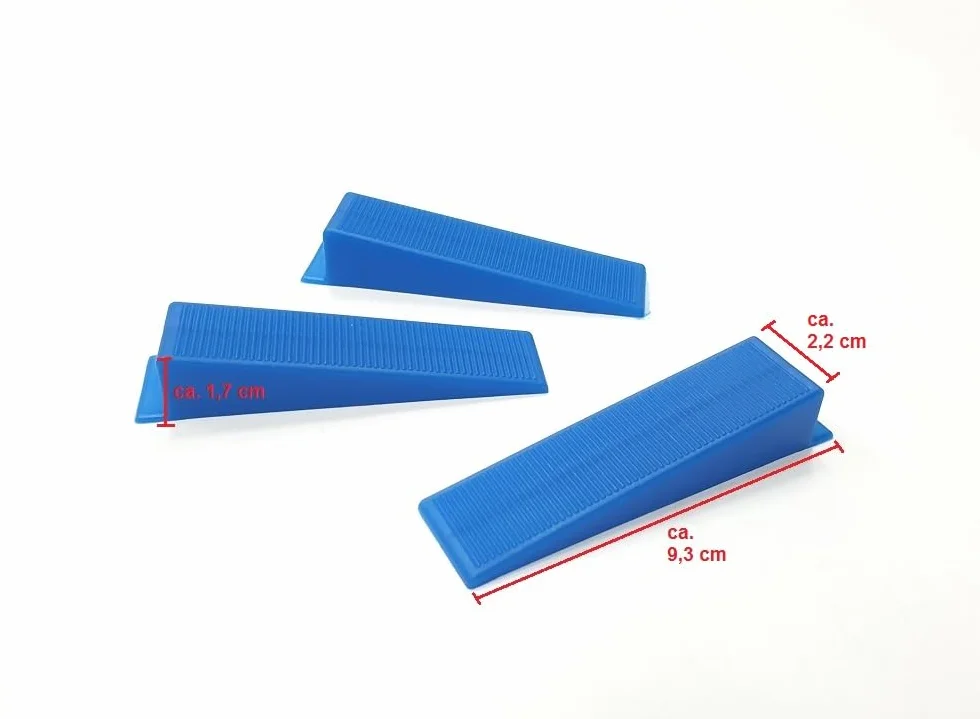 Płytki system poziomowania niebieskie grubość płytek 12-21 mm profesjonalny zestaw 1 mm 500 zaczepów 200 klinów + szczypce - system układania płytek pomoc w układaniu płytek system niwelacji płytek