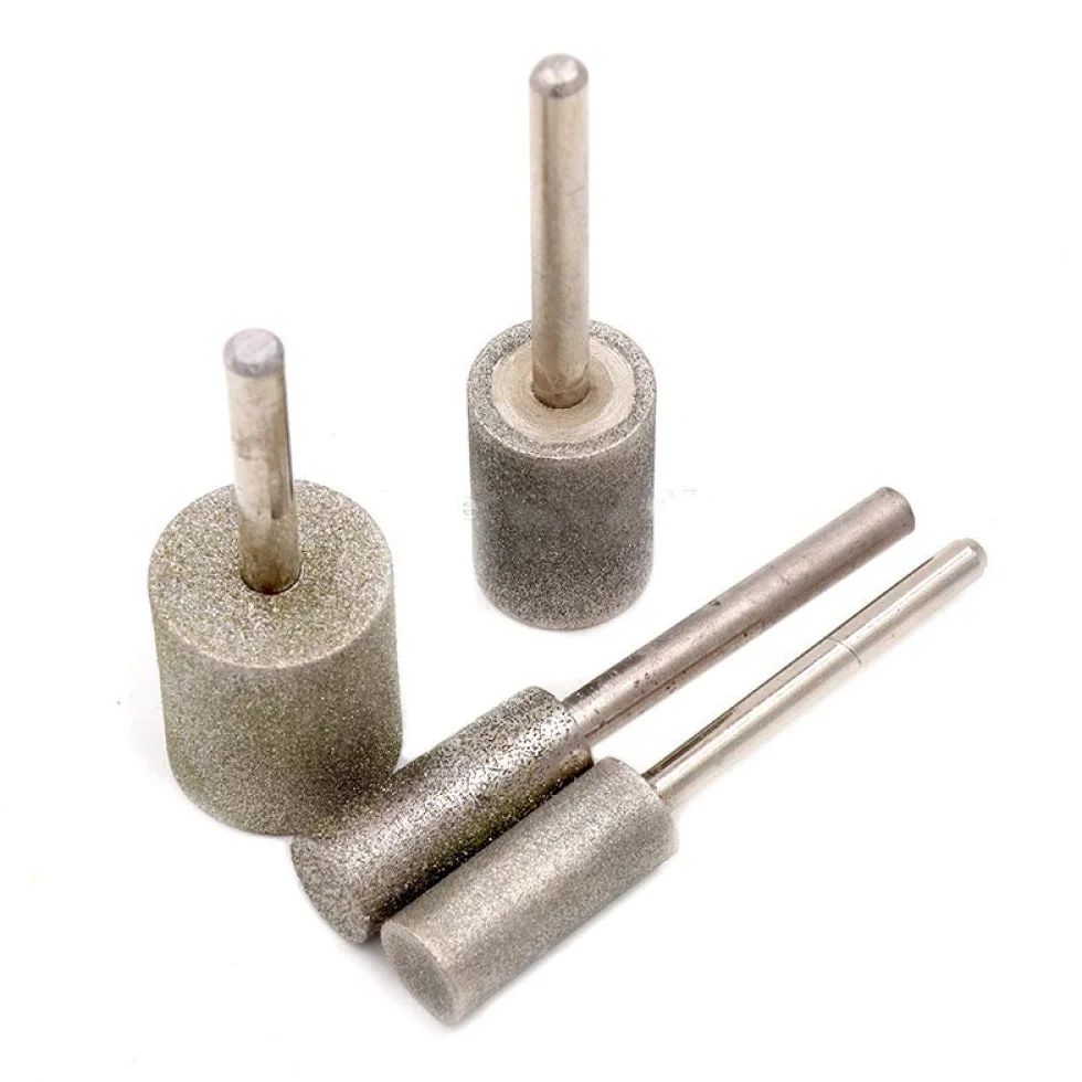 Diamentowe wiertarki Trzonek 6 mm, typ cylindryczny 8-25 mm, galwanizowana głowica szlifierska z diamentu, narzędzie korundowe, frezy do rzeźbienia w jadeicie, szlifowanie precyzyjne, gruboziarniste(2