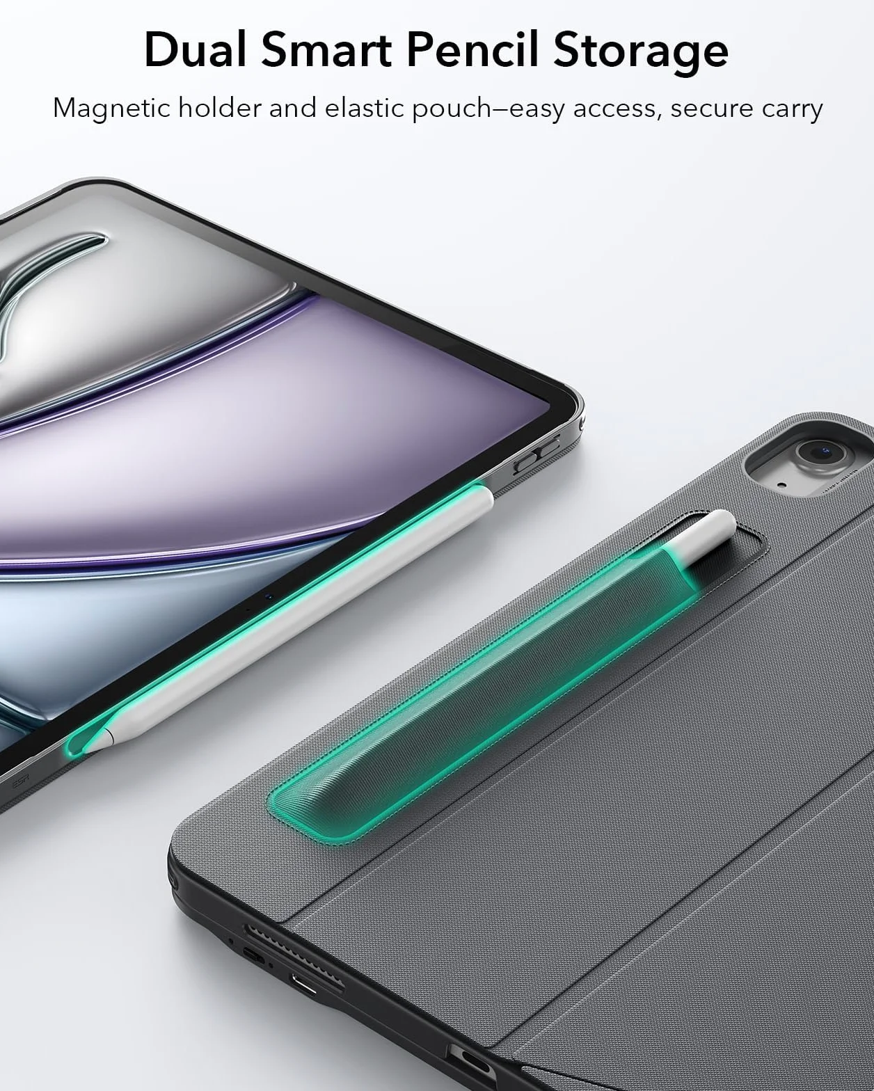 ESR Etui z klawiaturą do iPad Air 11" (M3/M2) i 10,9" (5/4. generacji) - magnetyczna zdejmowana klawiatura, duży gładzik Click-Anywhere