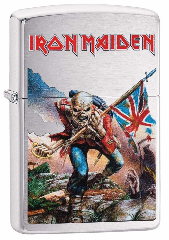 Zippo 29432 Iron Maiden-Chrome Brushed-Spring 2017 zapalniczka, srebrna, 5,8 x 3,8 x 2 cm