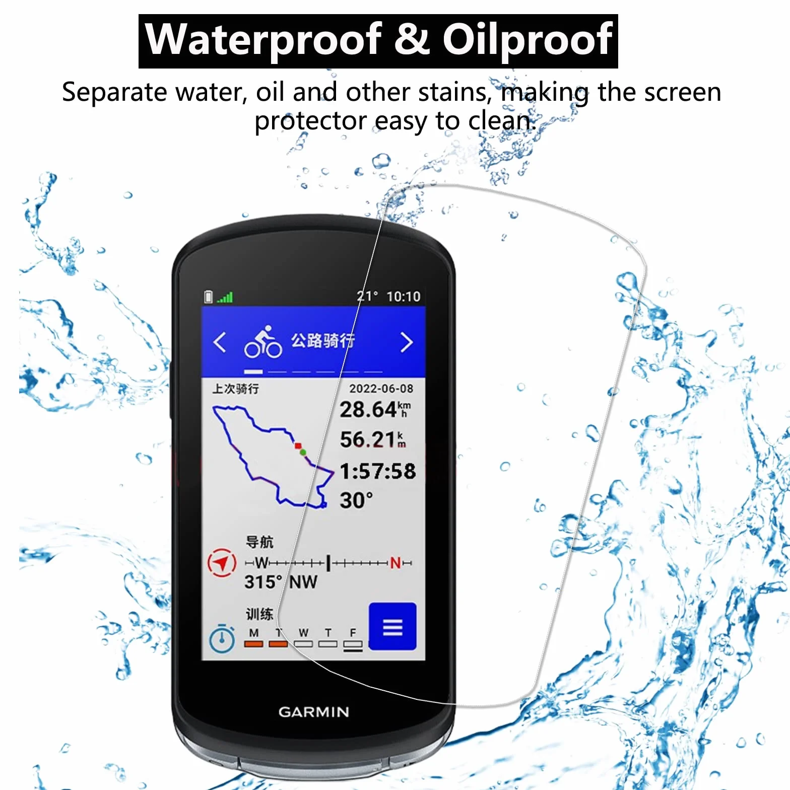 LUSEE 3 sztuki folii ochronnej kompatybilnej z Garmin Edge 1040/1040 Solar / 1030/1030 Plus, folia ochronna na wyświetlacz HD [twardość 9H] [odporna na zadrapania] [ochrona przed odciskami palców]